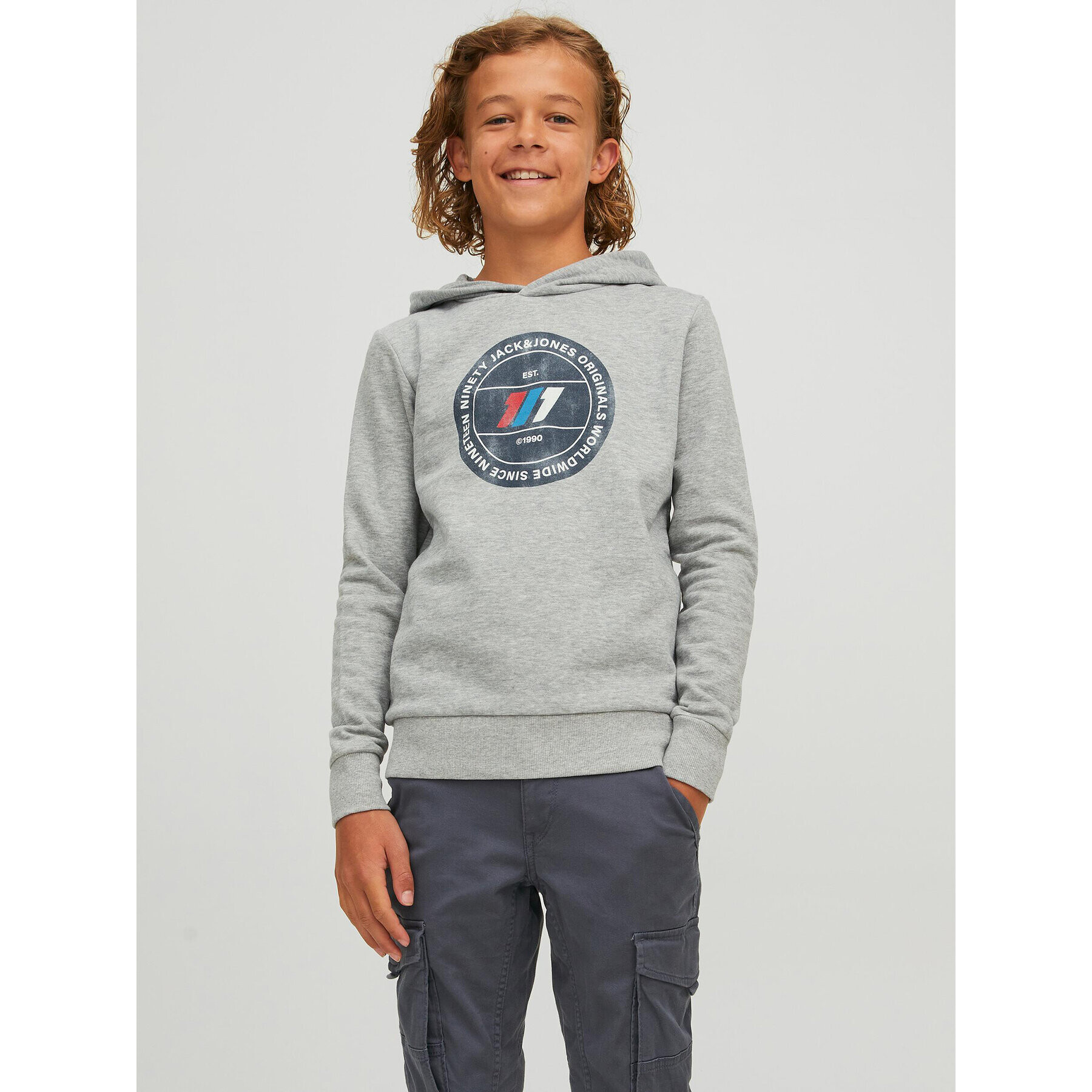 Jack&Jones Junior Pulóver Nate 12216911 Szürke Regular Fit - Pepit.hu