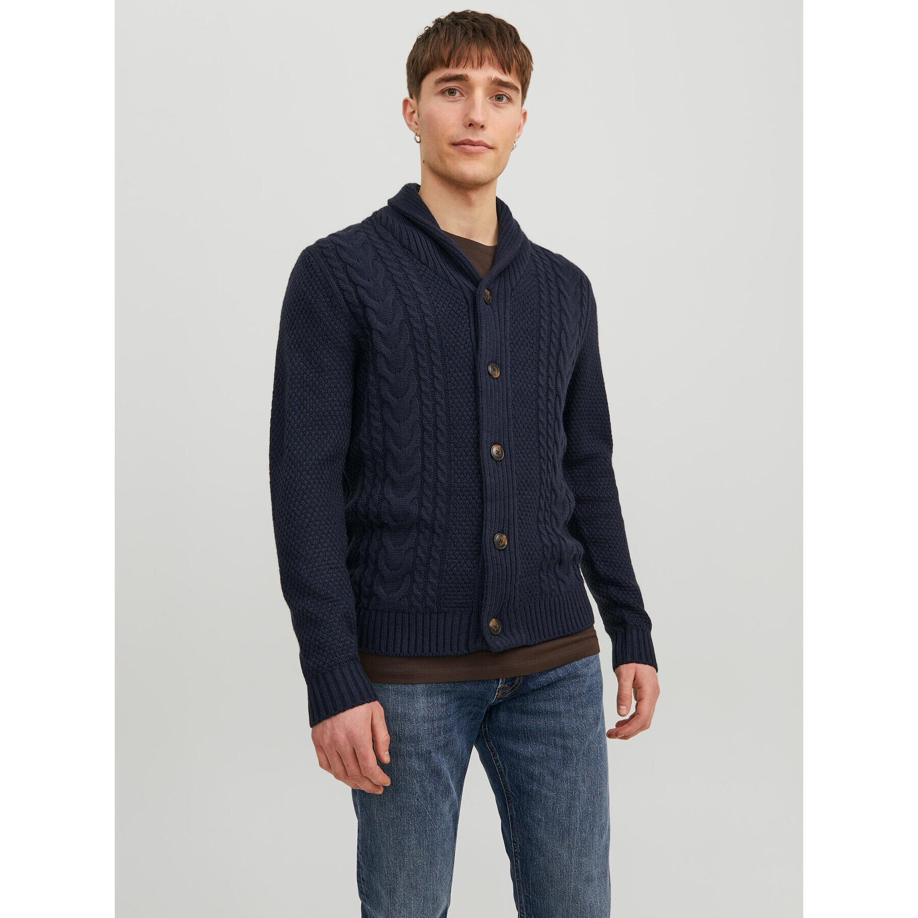 Jack&Jones Kardigán 12236318 Sötétkék Regular Fit - Pepit.hu