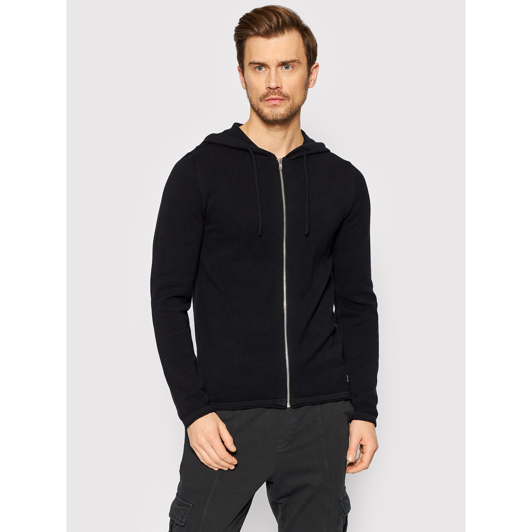 Jack&Jones Kardigán Hill 12190154 Fekete Regular Fit - Pepit.hu