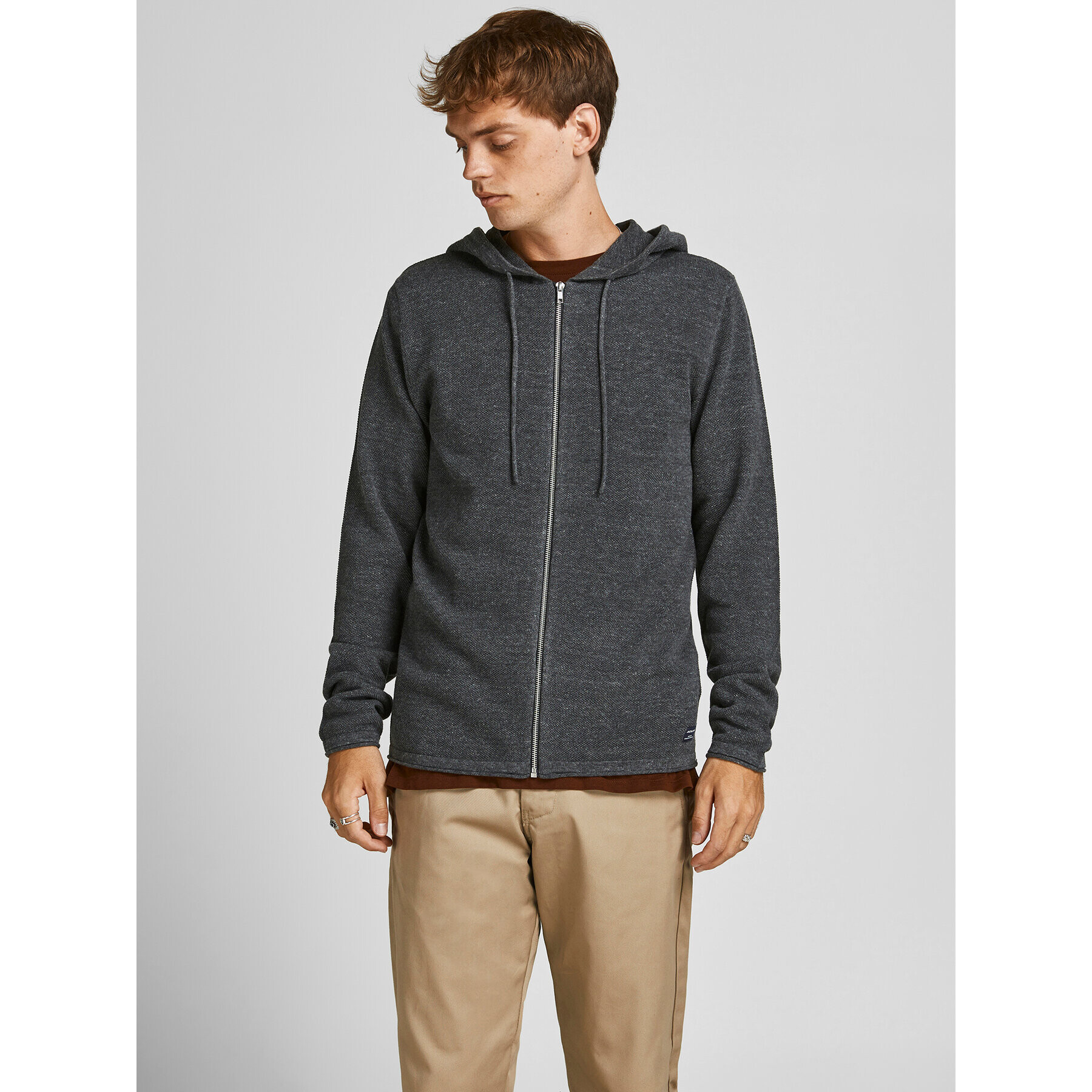 Jack&Jones Kardigán Hill 12190154 Szürke Regular Fit - Pepit.hu