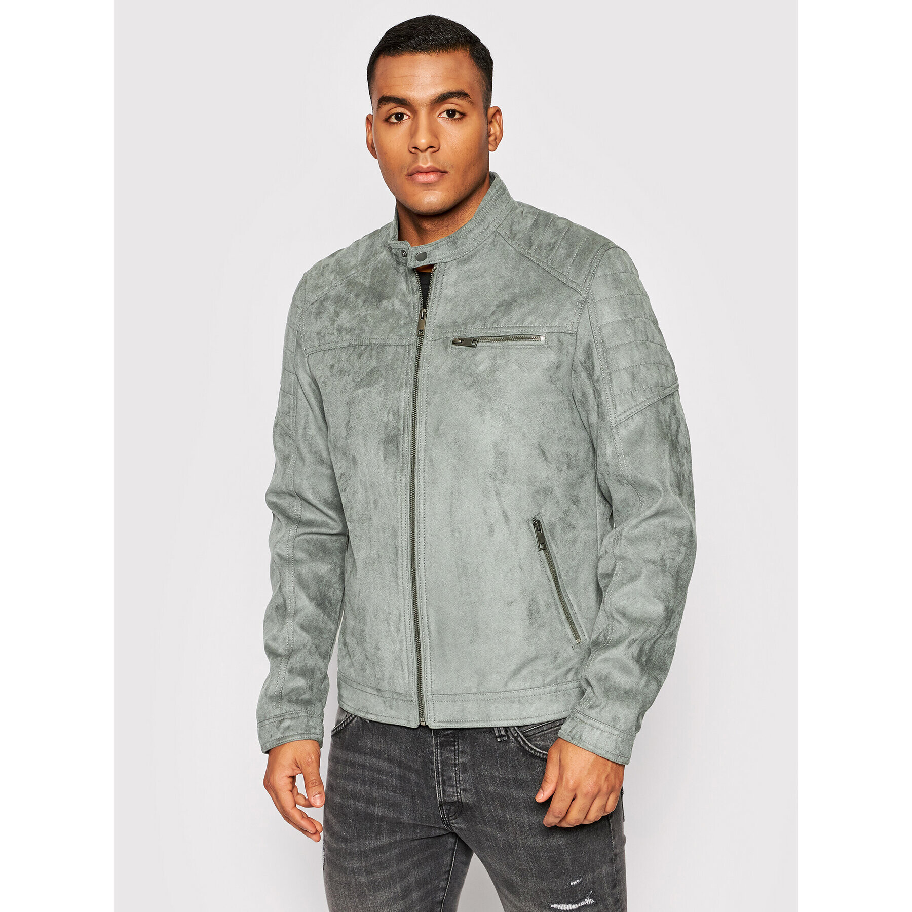 Jack&Jones Műbőr dzseki Rocky 12147218 Szürke Regular Fit - Pepit.hu