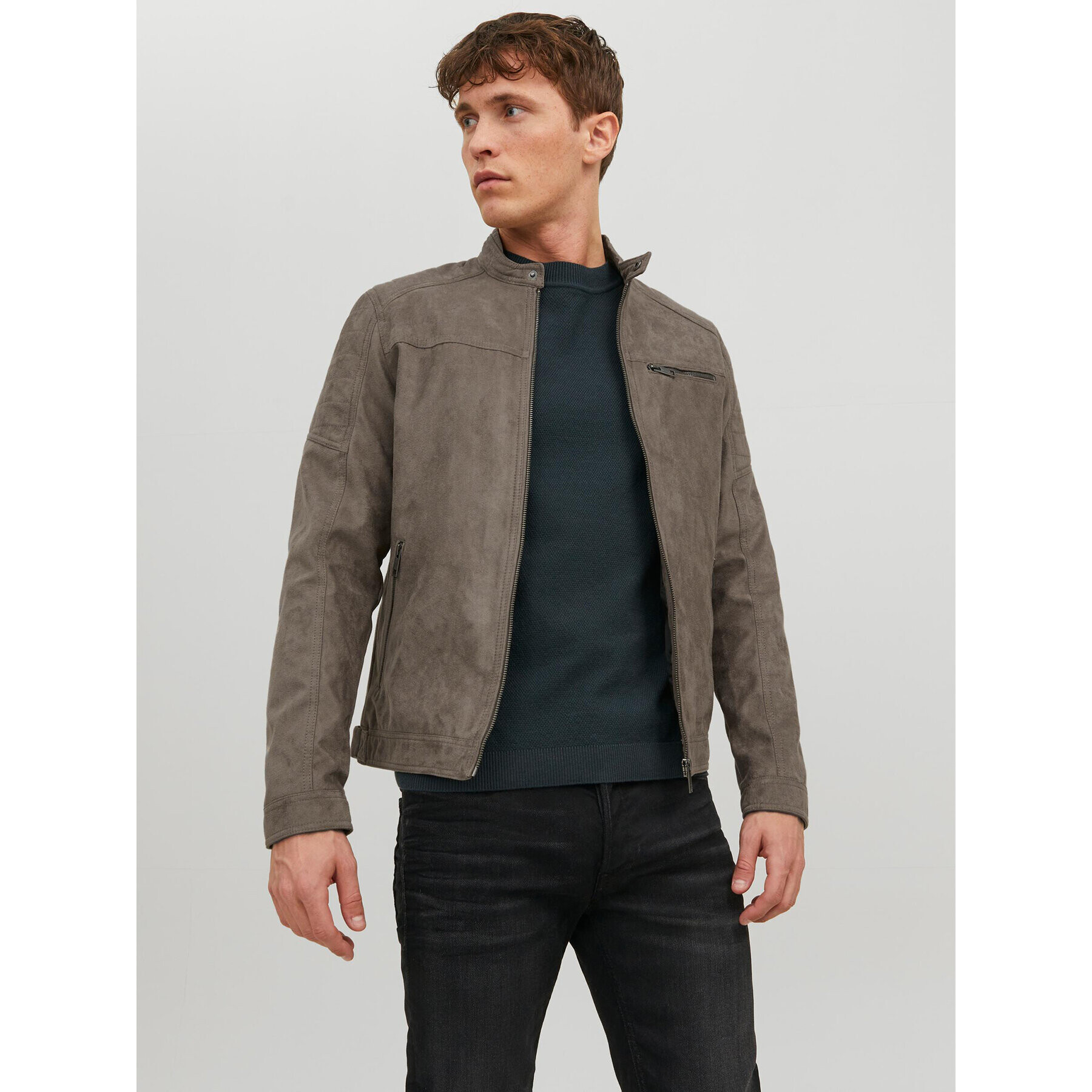 Jack&Jones Műbőr dzseki Rocky 12147218 Szürke Regular Fit - Pepit.hu