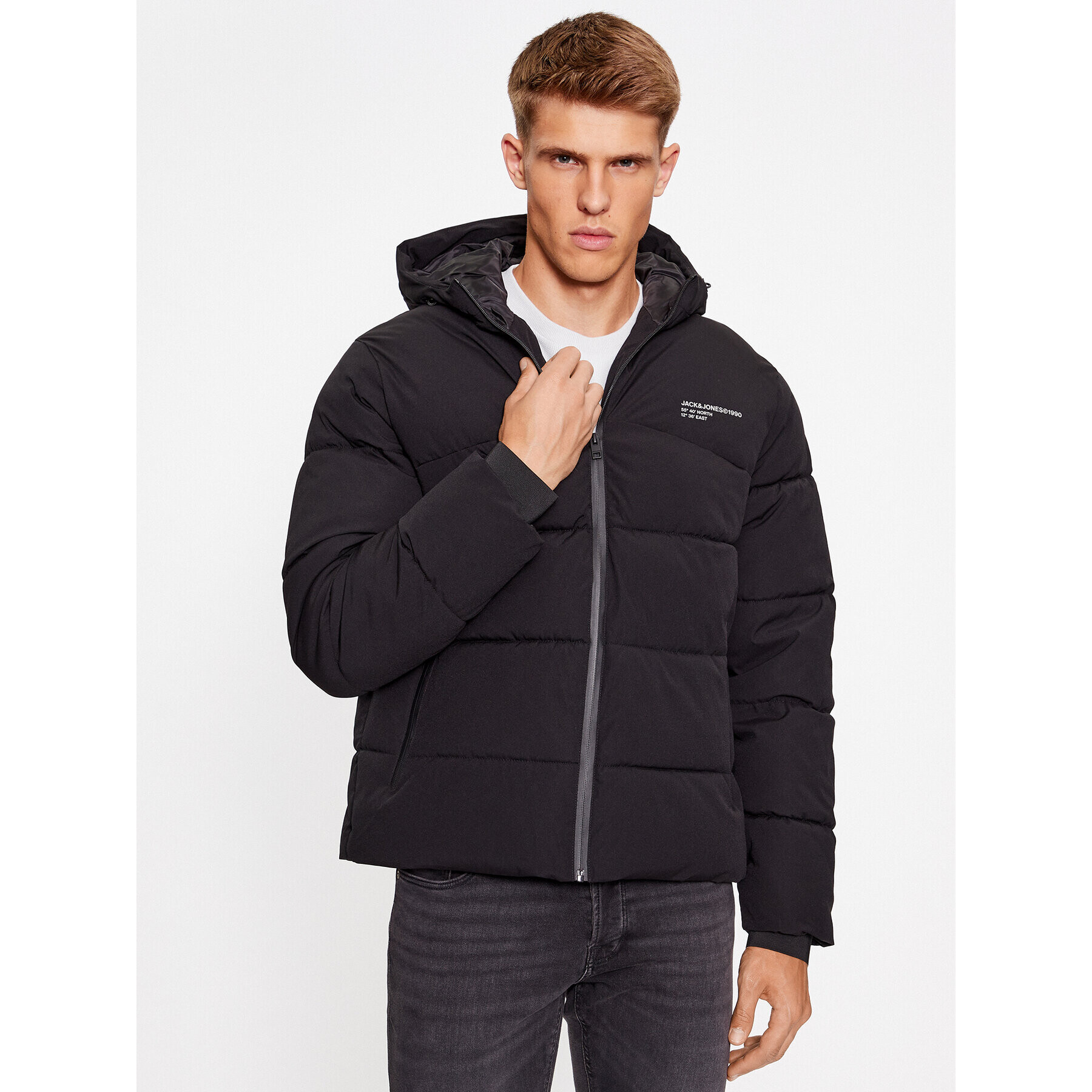 Jack&Jones Pehelykabát 12236065 Fekete Regular Fit - Pepit.hu