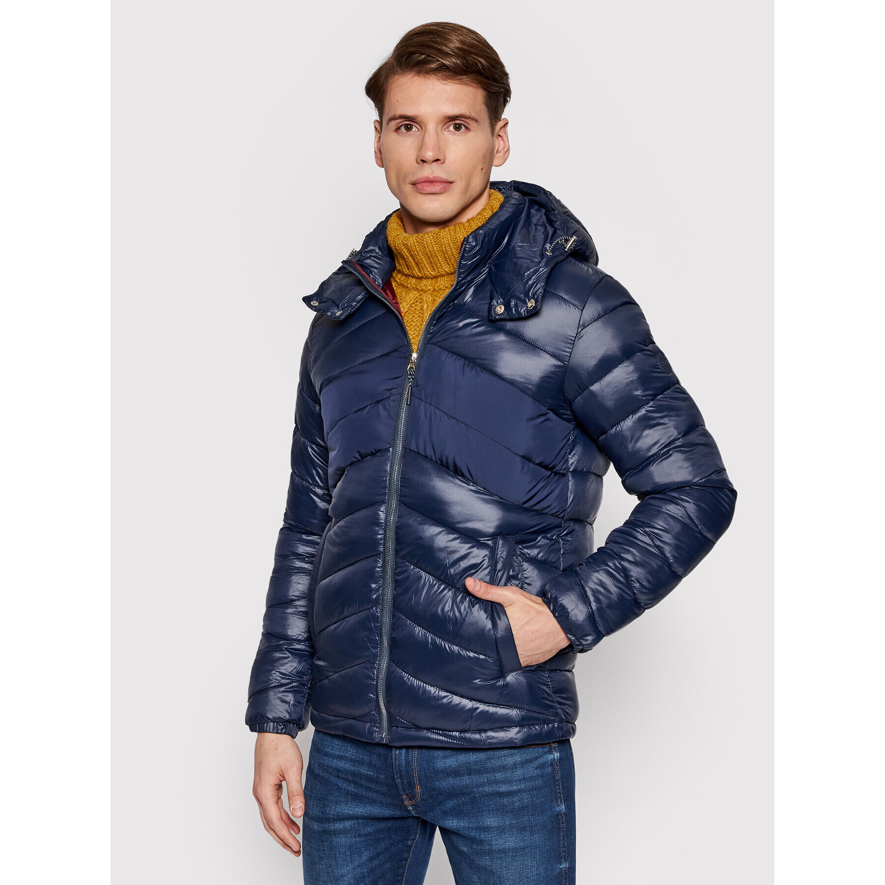 Jack&Jones Pehelykabát Laroy 12192677 Sötétkék Regular Fit - Pepit.hu