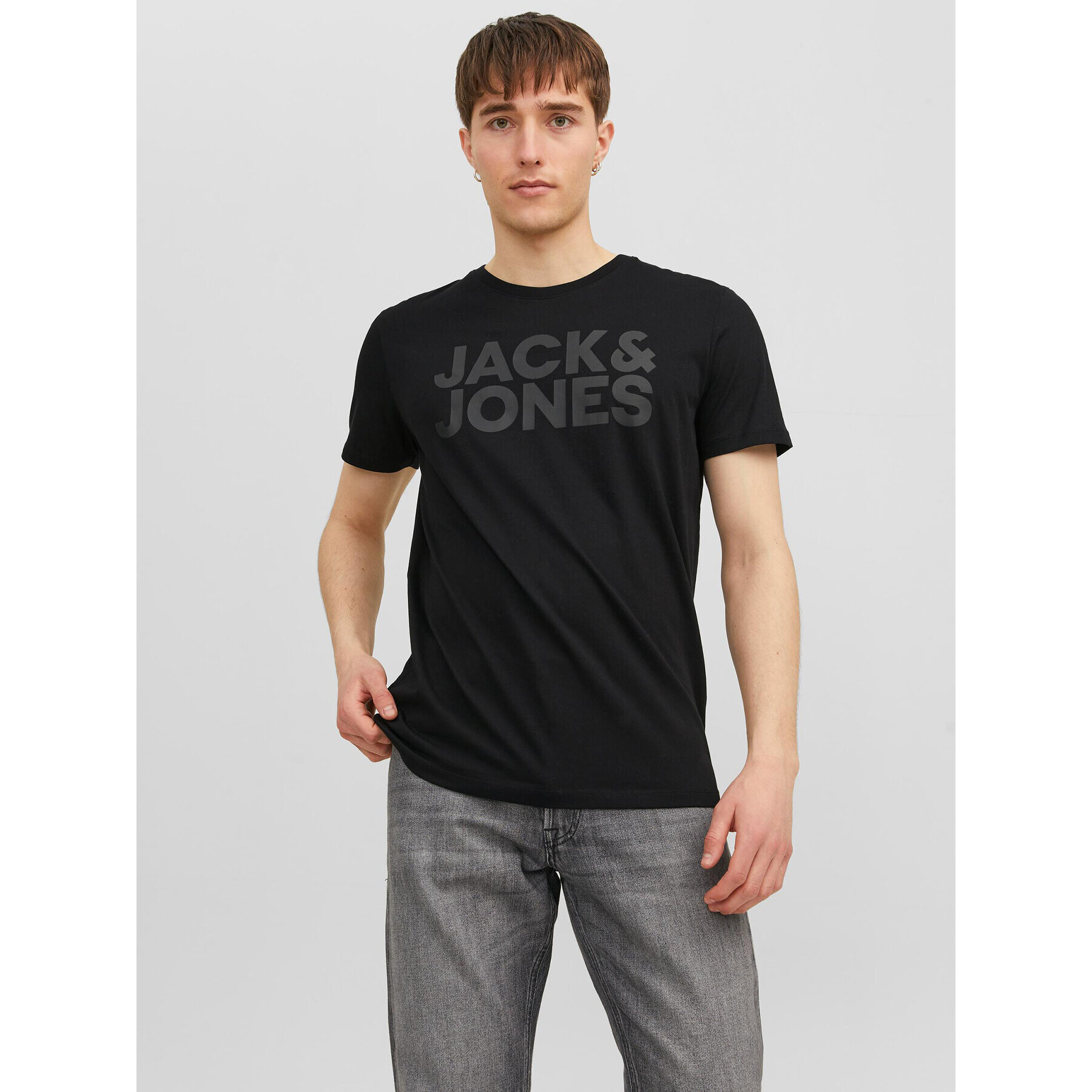 Jack&Jones Póló Corp 12151955 Fekete Standard Fit - Pepit.hu