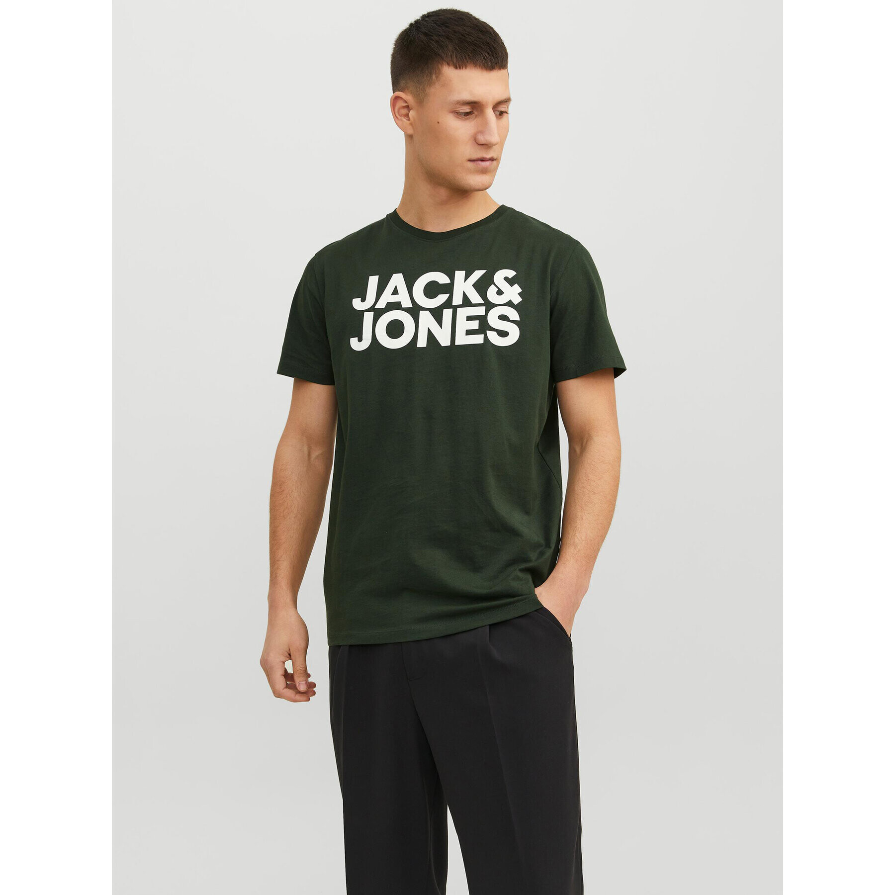 Jack&Jones Póló Corp 12151955 Zöld Standard Fit - Pepit.hu