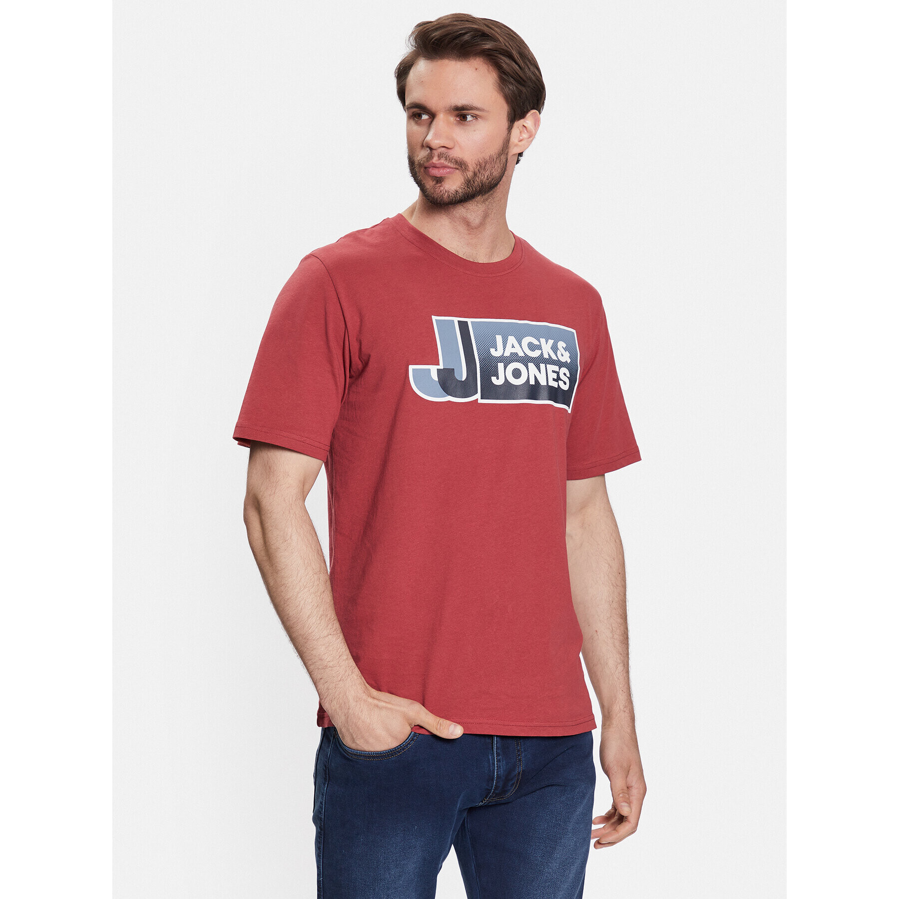 Jack&Jones Póló Logan 12228078 Piros Standard Fit - Pepit.hu