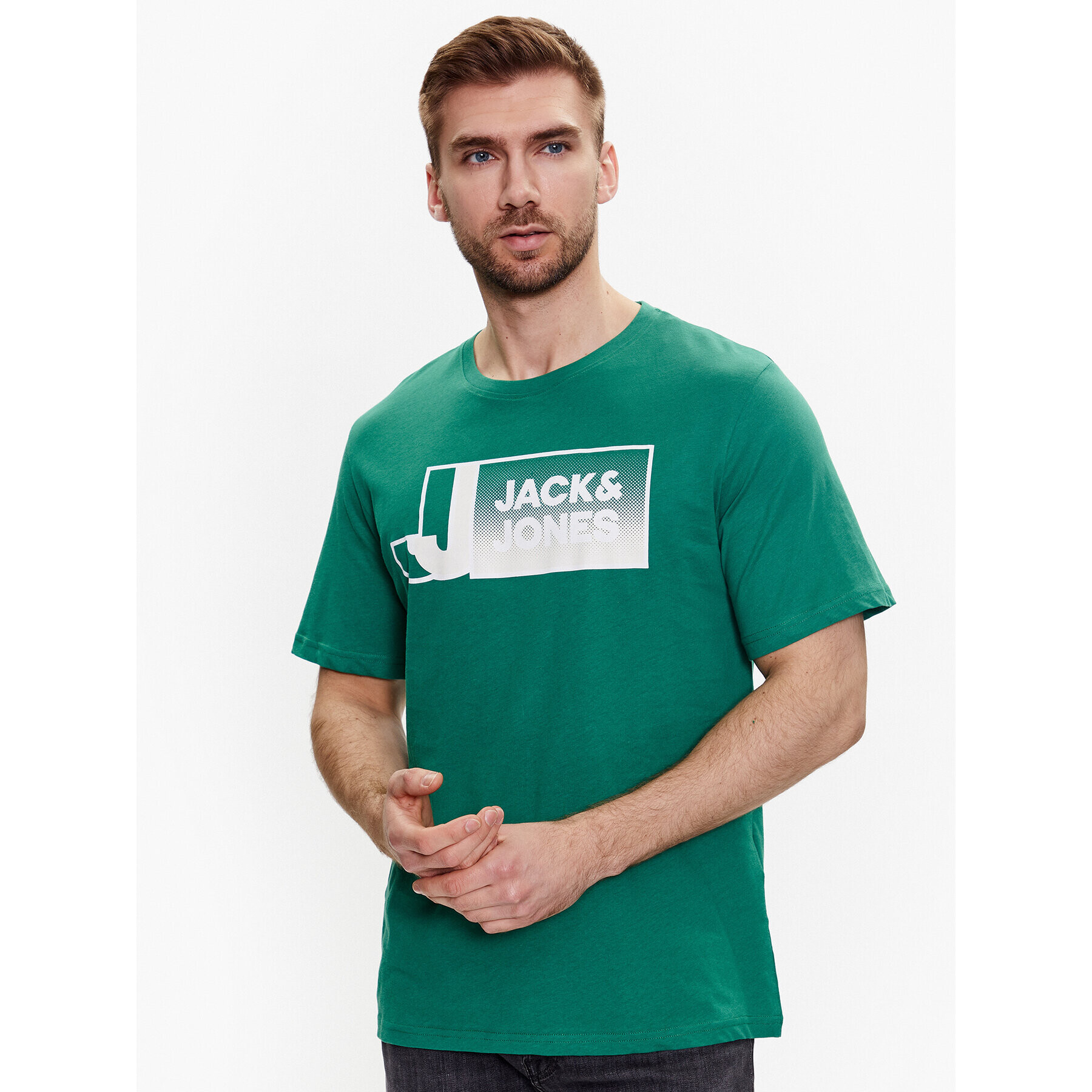 Jack&Jones Póló Logan 12228078 Zöld Standard Fit - Pepit.hu