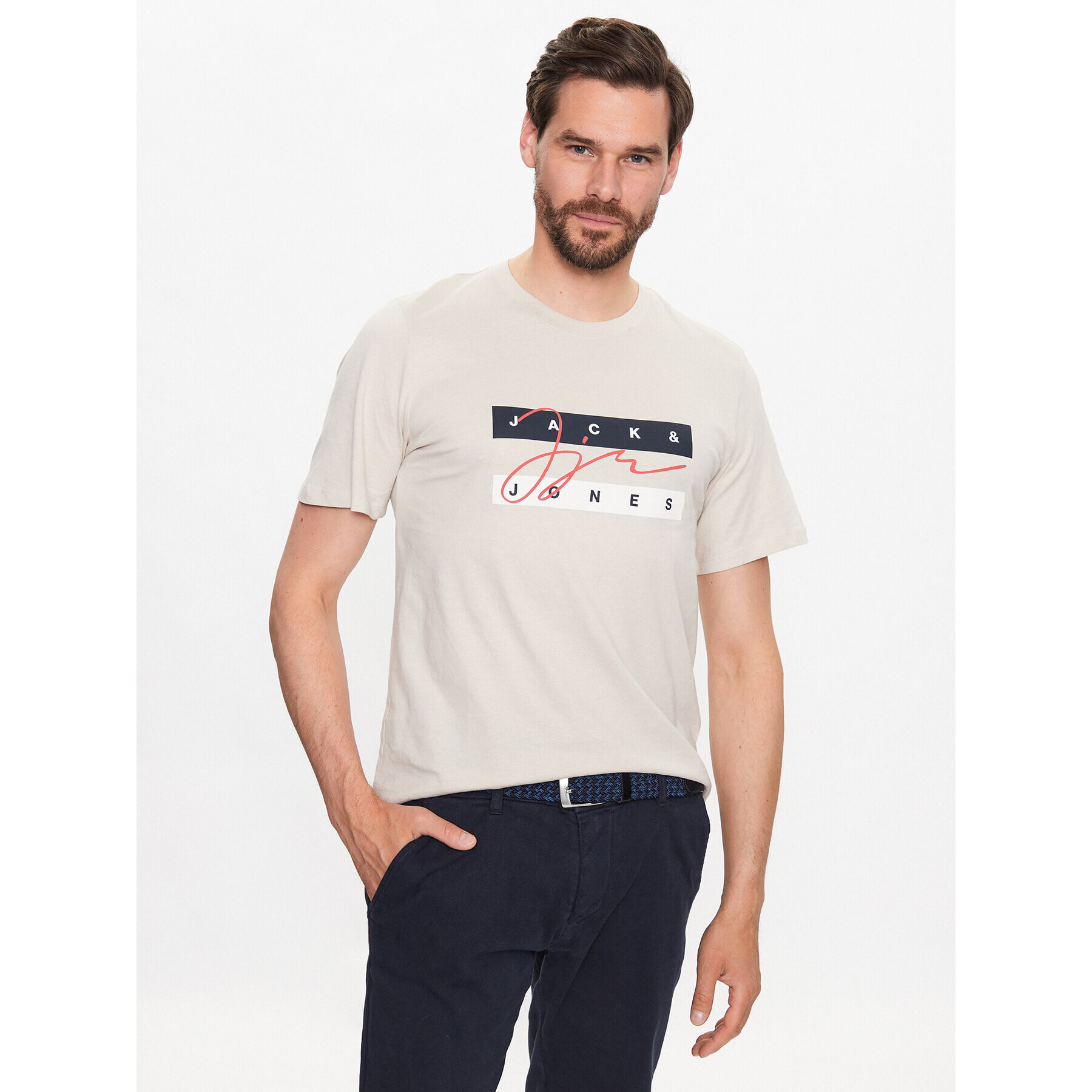 Jack&Jones Póló 12228254 Bézs Standard Fit - Pepit.hu