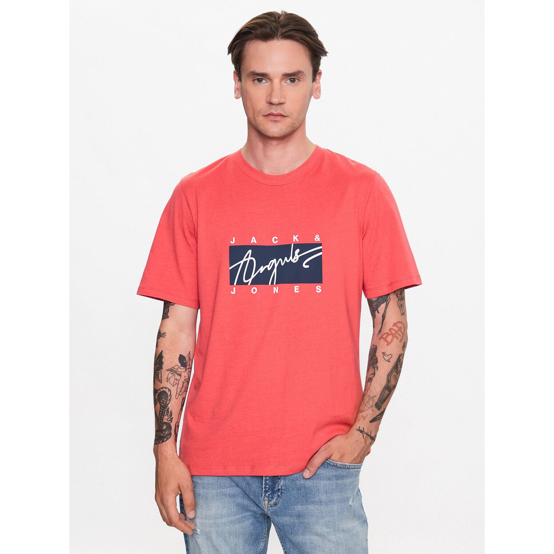 Jack&Jones Póló Joshua 12228254 Piros Standard Fit - Pepit.hu