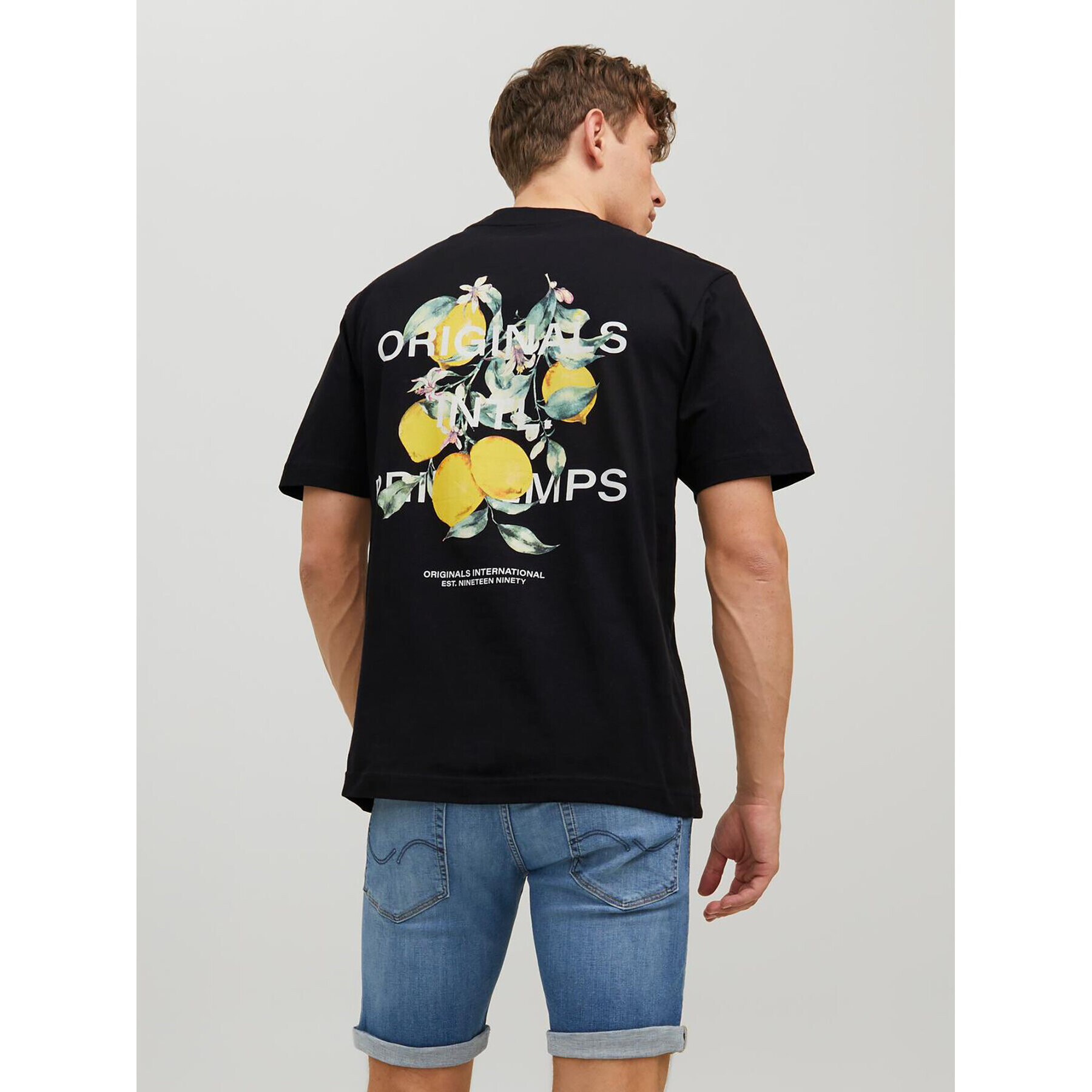 Jack&Jones Póló Flores 12228776 Fekete Loose Fit - Pepit.hu