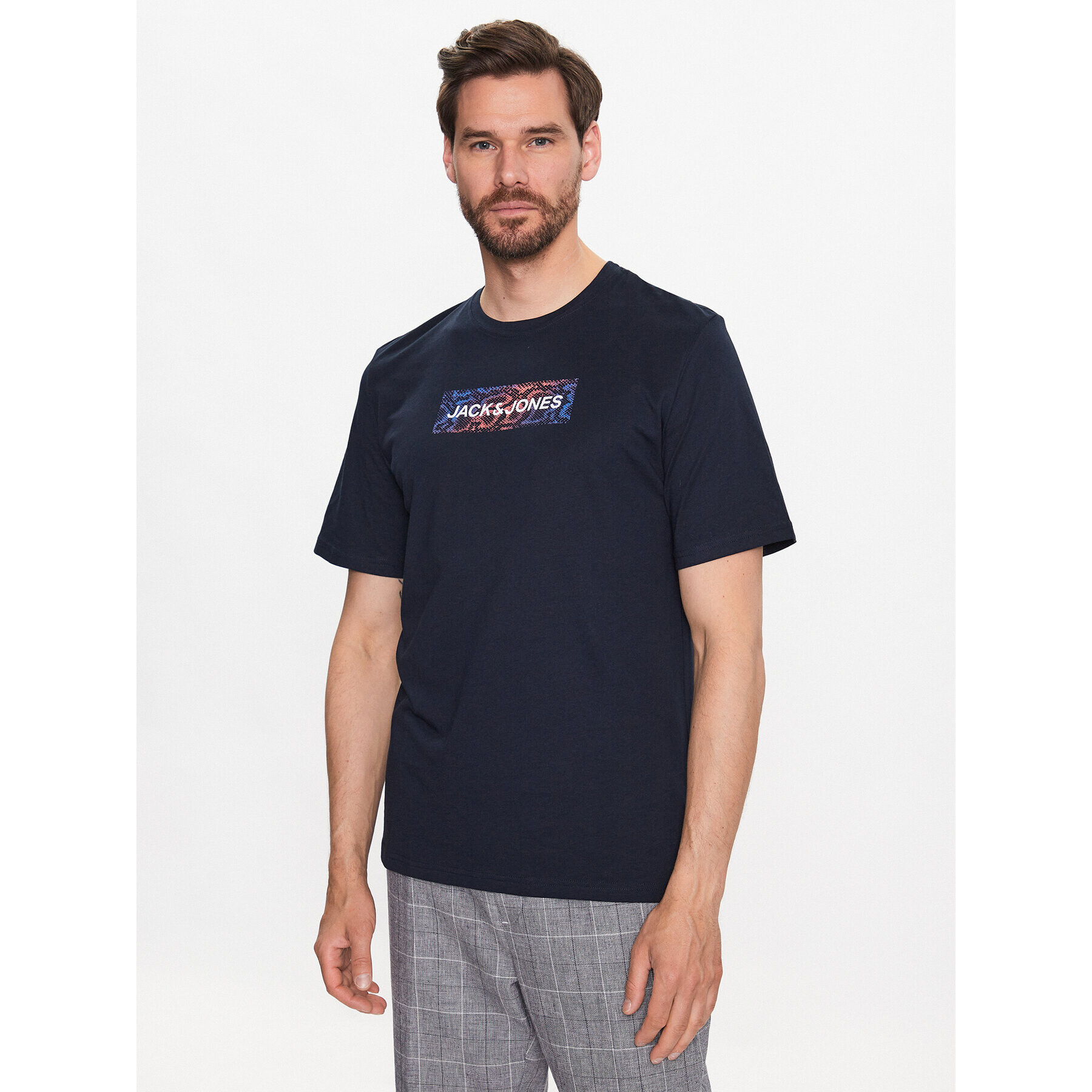 Jack&Jones Póló Navigator 12229758 Sötétkék Standard Fit - Pepit.hu