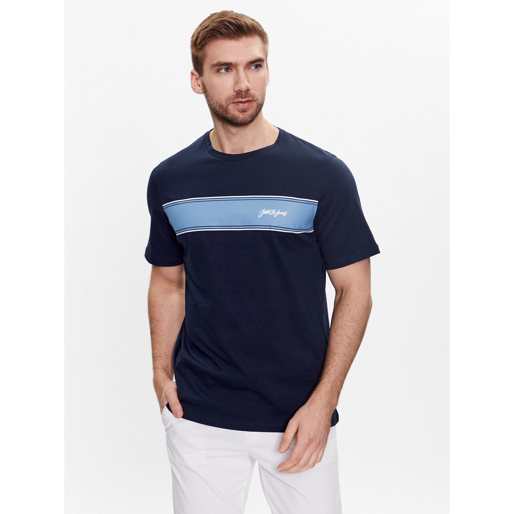 Jack&Jones Póló Ramson 12232659 Sötétkék Standard Fit - Pepit.hu