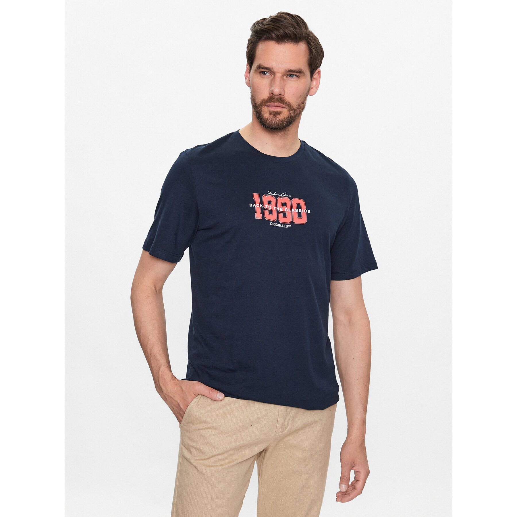 Jack&Jones Póló Booster 12232996 Sötétkék Standard Fit - Pepit.hu