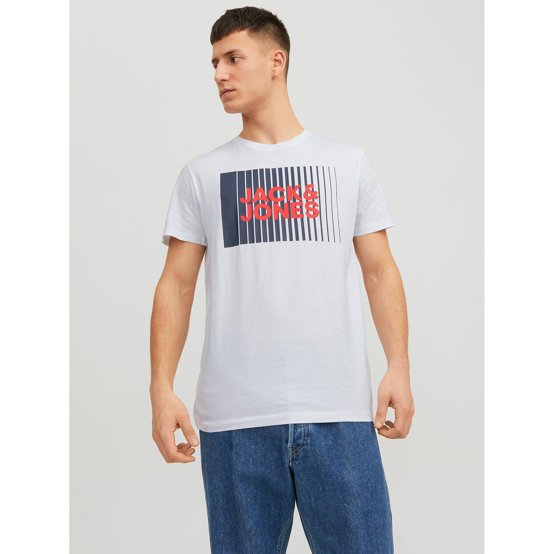 Jack&Jones Póló Corp 12233999 Fehér Standard Fit - Pepit.hu