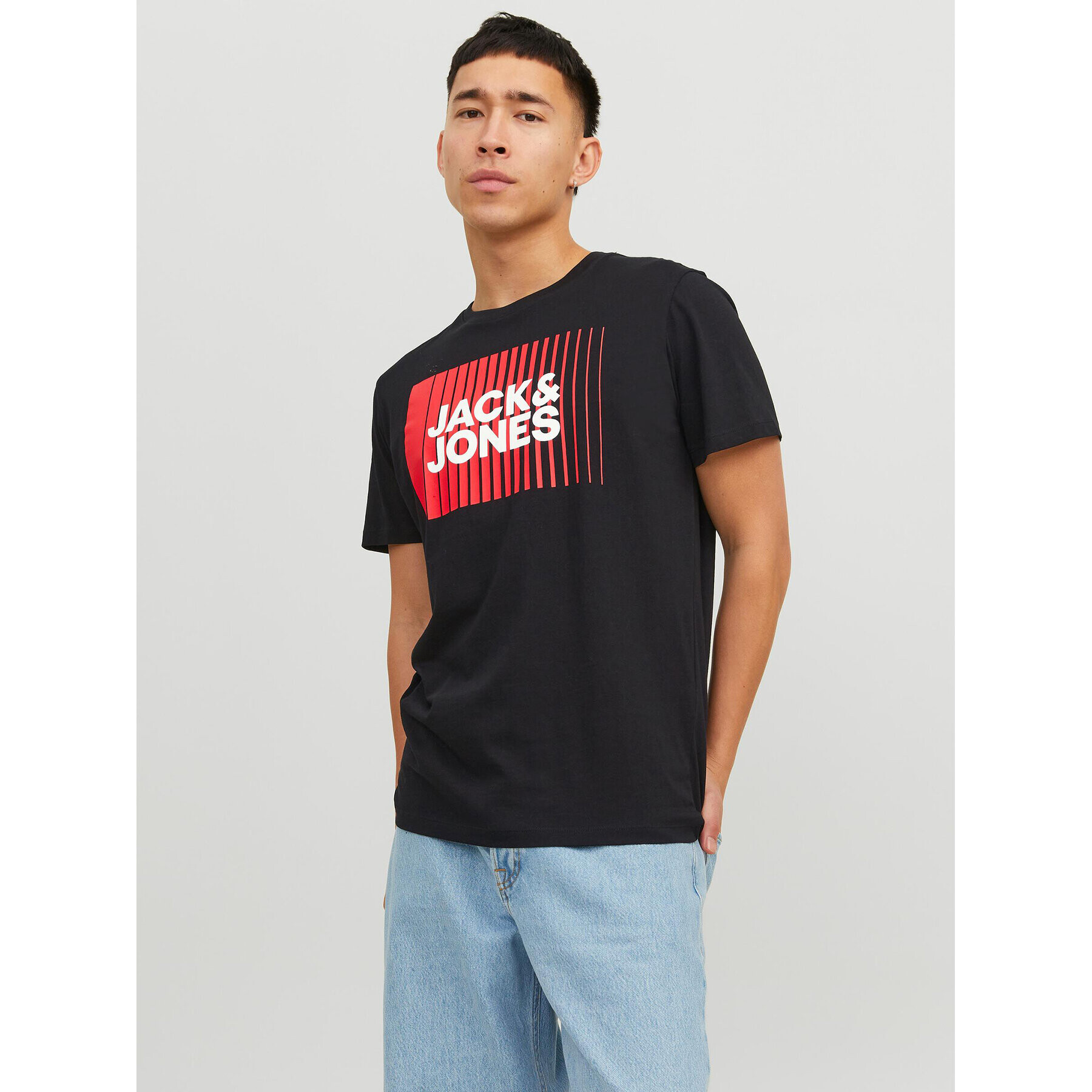 Jack&Jones Póló Corp 12233999 Fekete Standard Fit - Pepit.hu