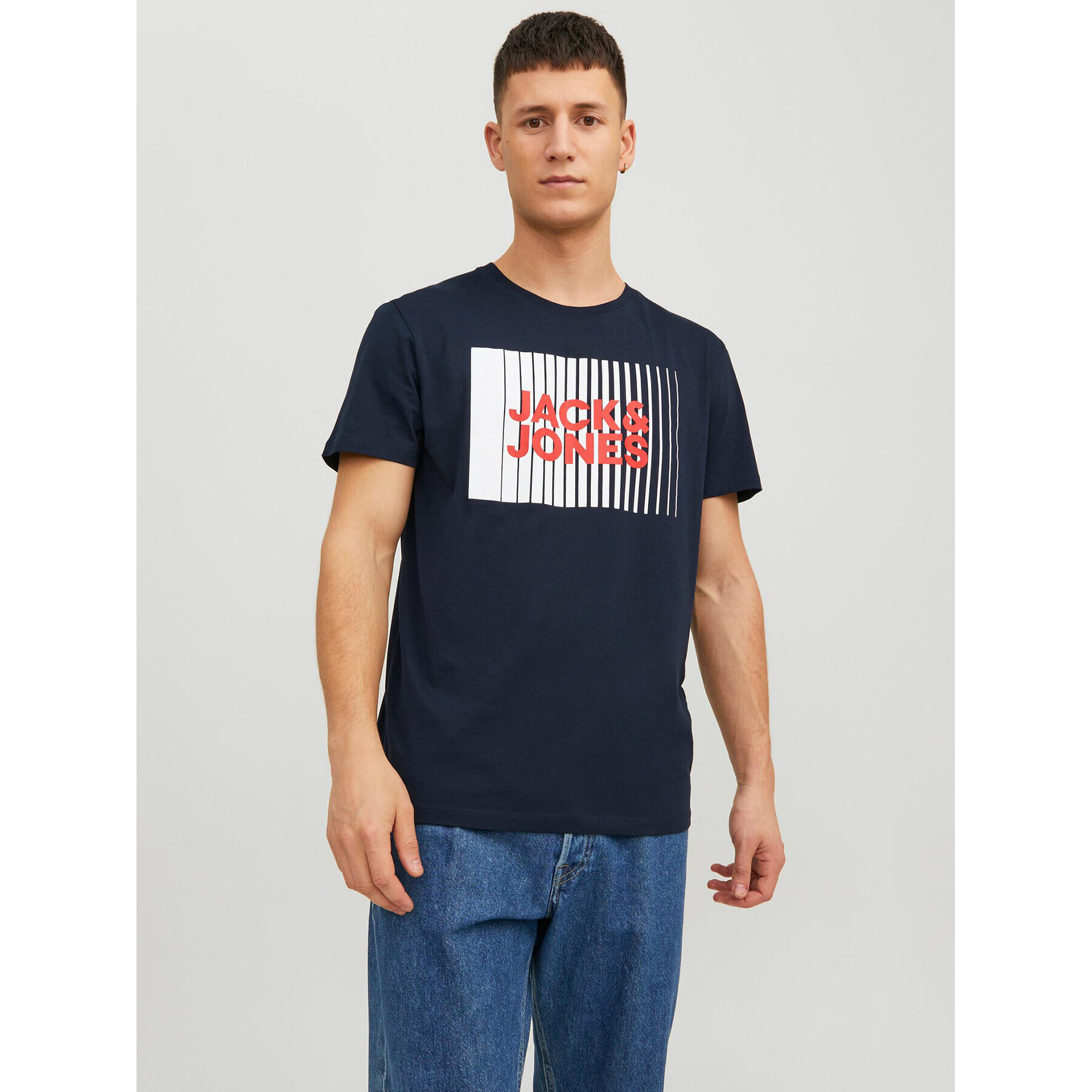 Jack&Jones Póló Corp 12233999 Sötétkék Standard Fit - Pepit.hu