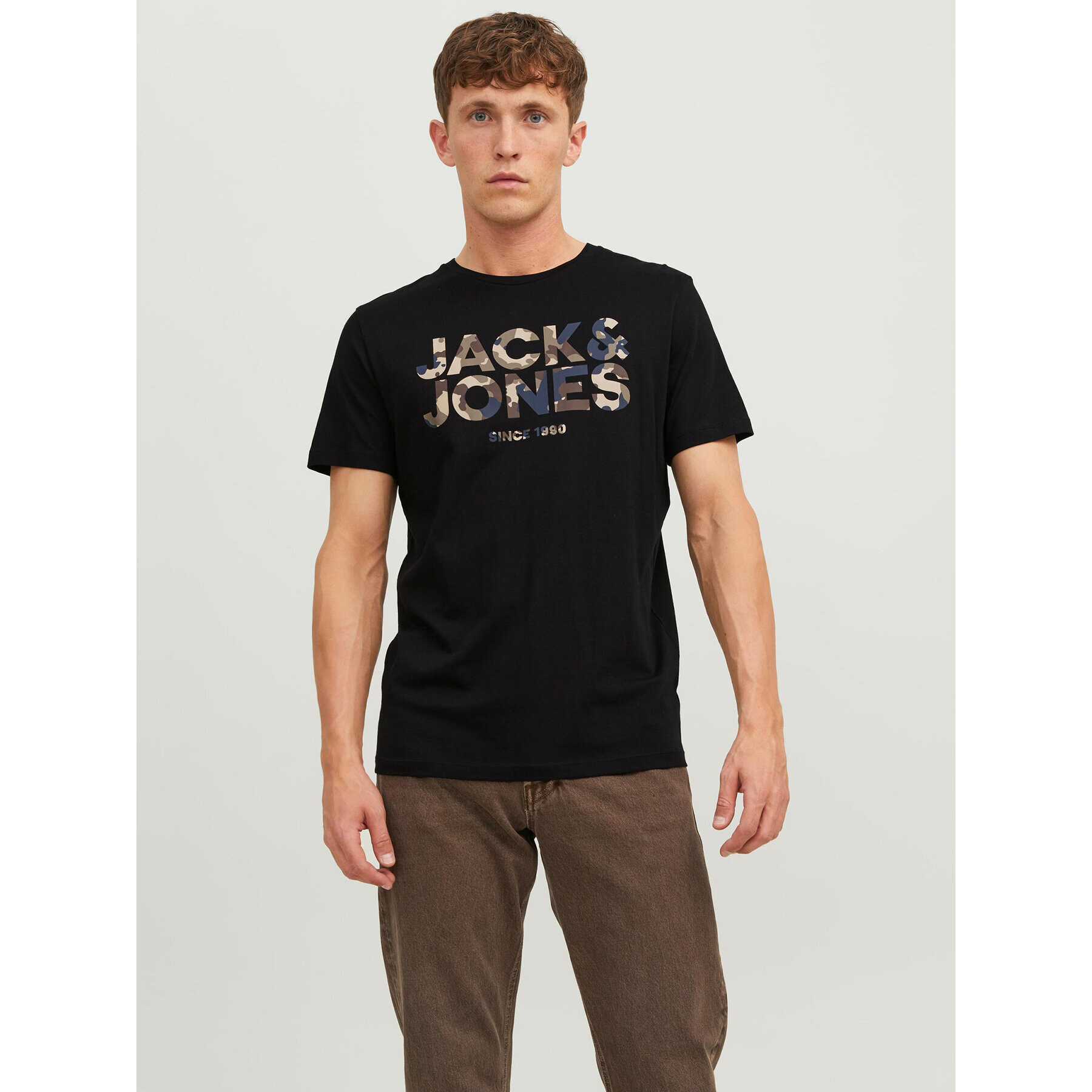 Jack&Jones Póló 12235189 Fekete Regular Fit - Pepit.hu