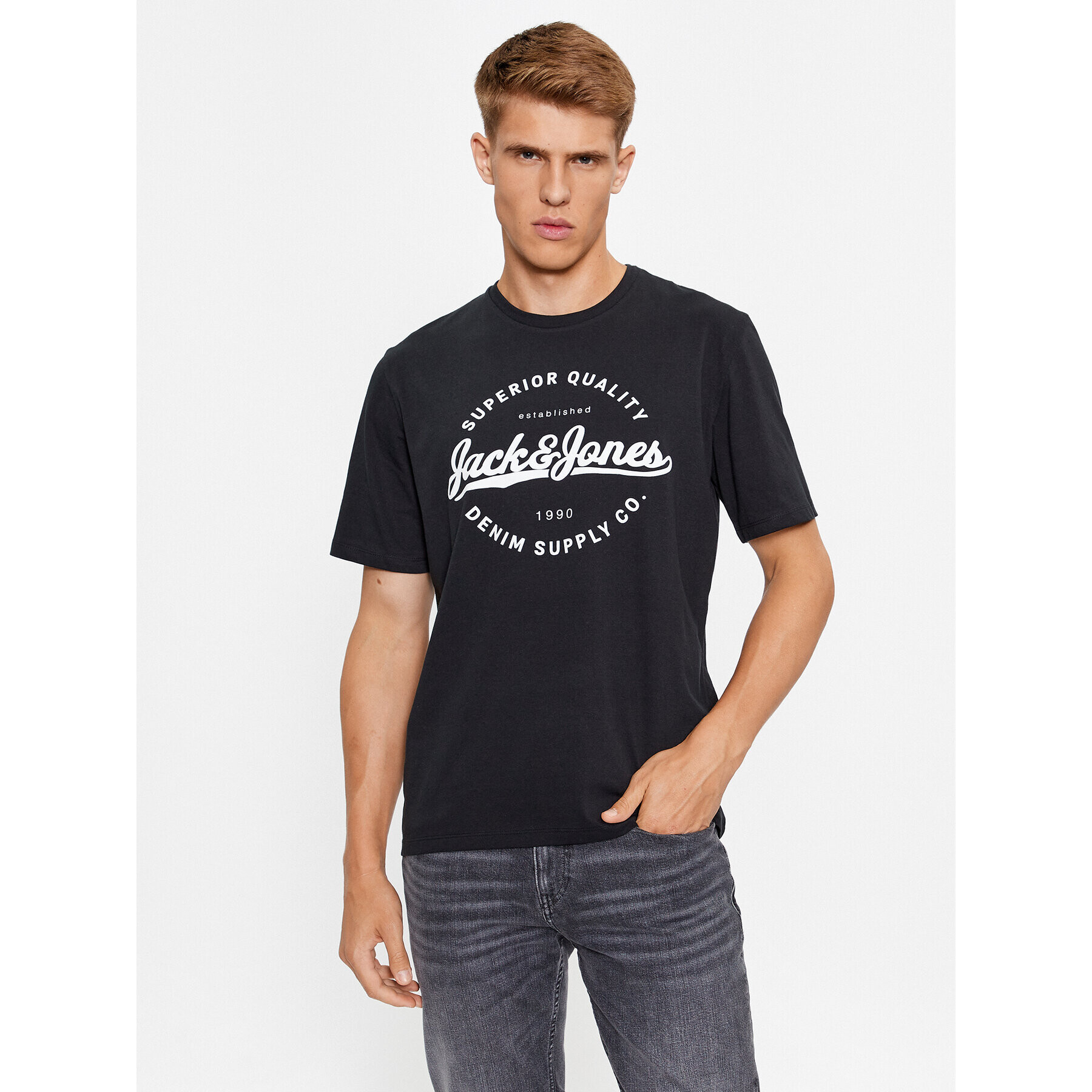 Jack&Jones Póló 12236150 Fekete Regular Fit - Pepit.hu