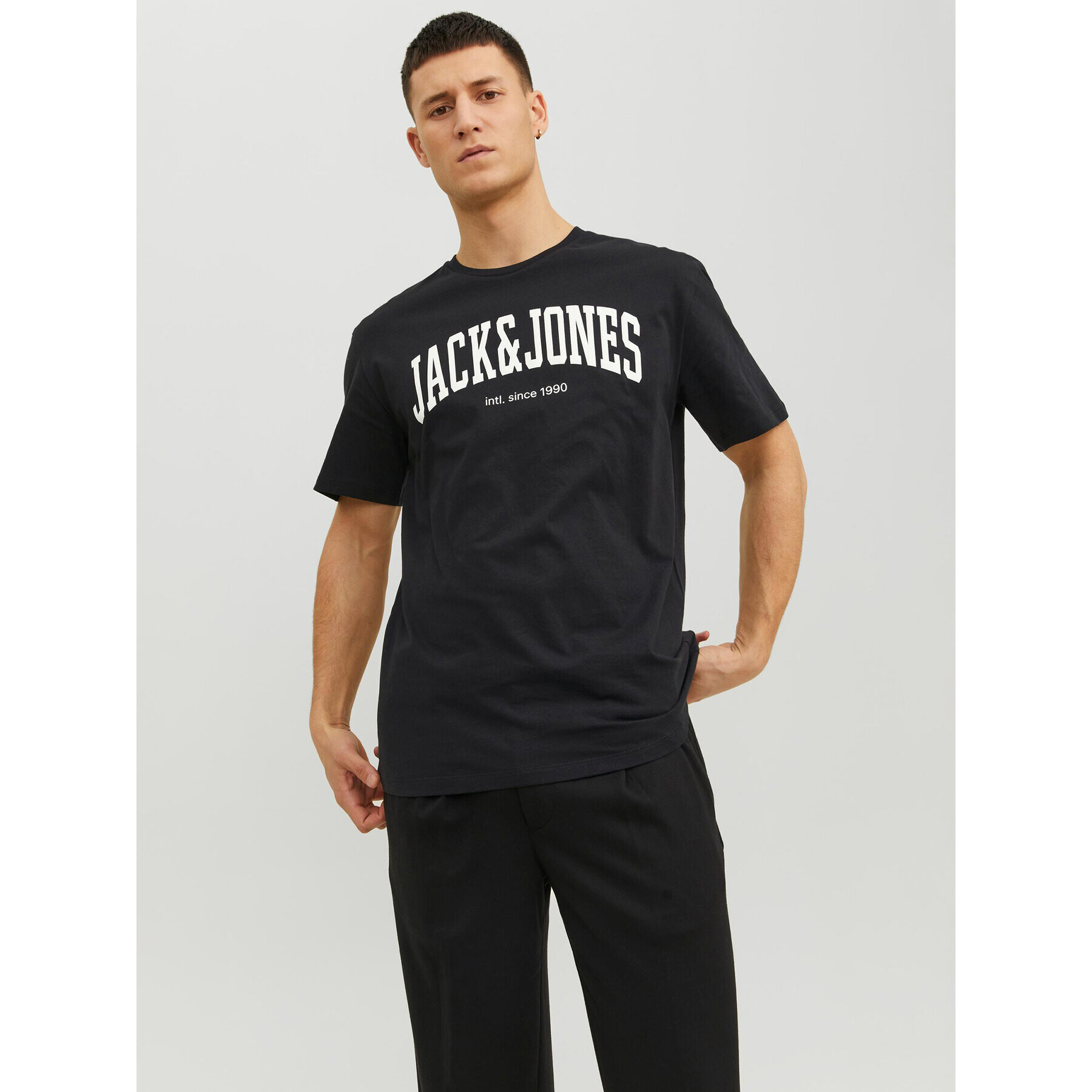 Jack&Jones Póló Josh 12236514 Fekete Relaxed Fit - Pepit.hu