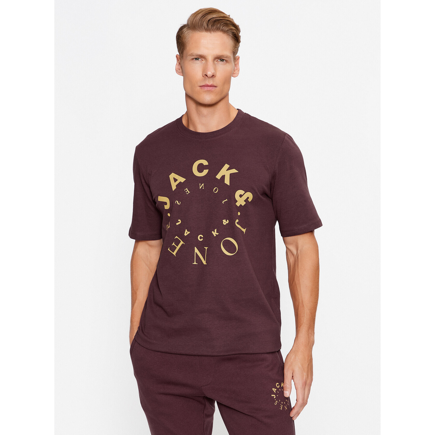 Jack&Jones Póló 12242554 Bordó Regular Fit - Pepit.hu