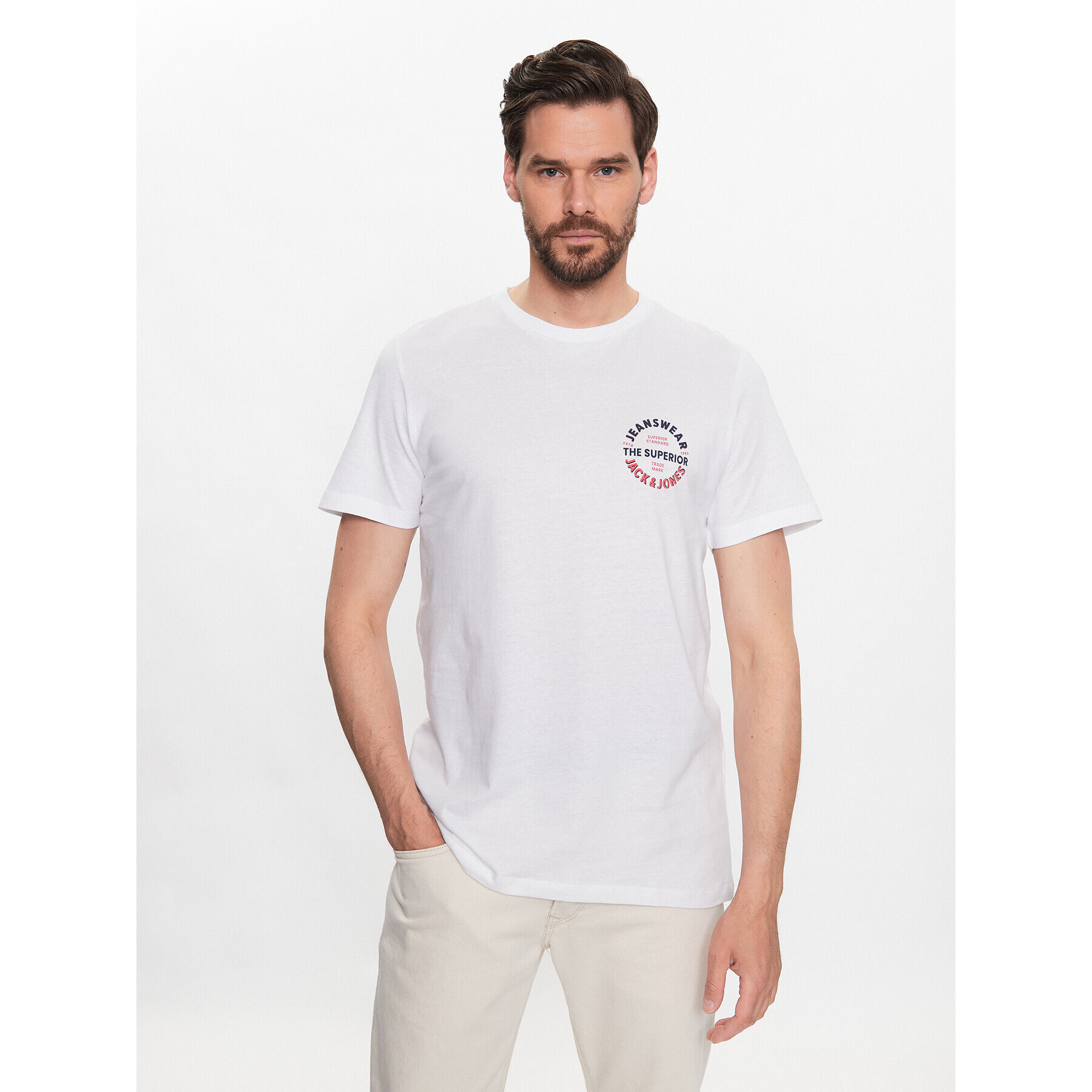 Jack&Jones Póló Andy 12222339 Fehér Regular Fit - Pepit.hu