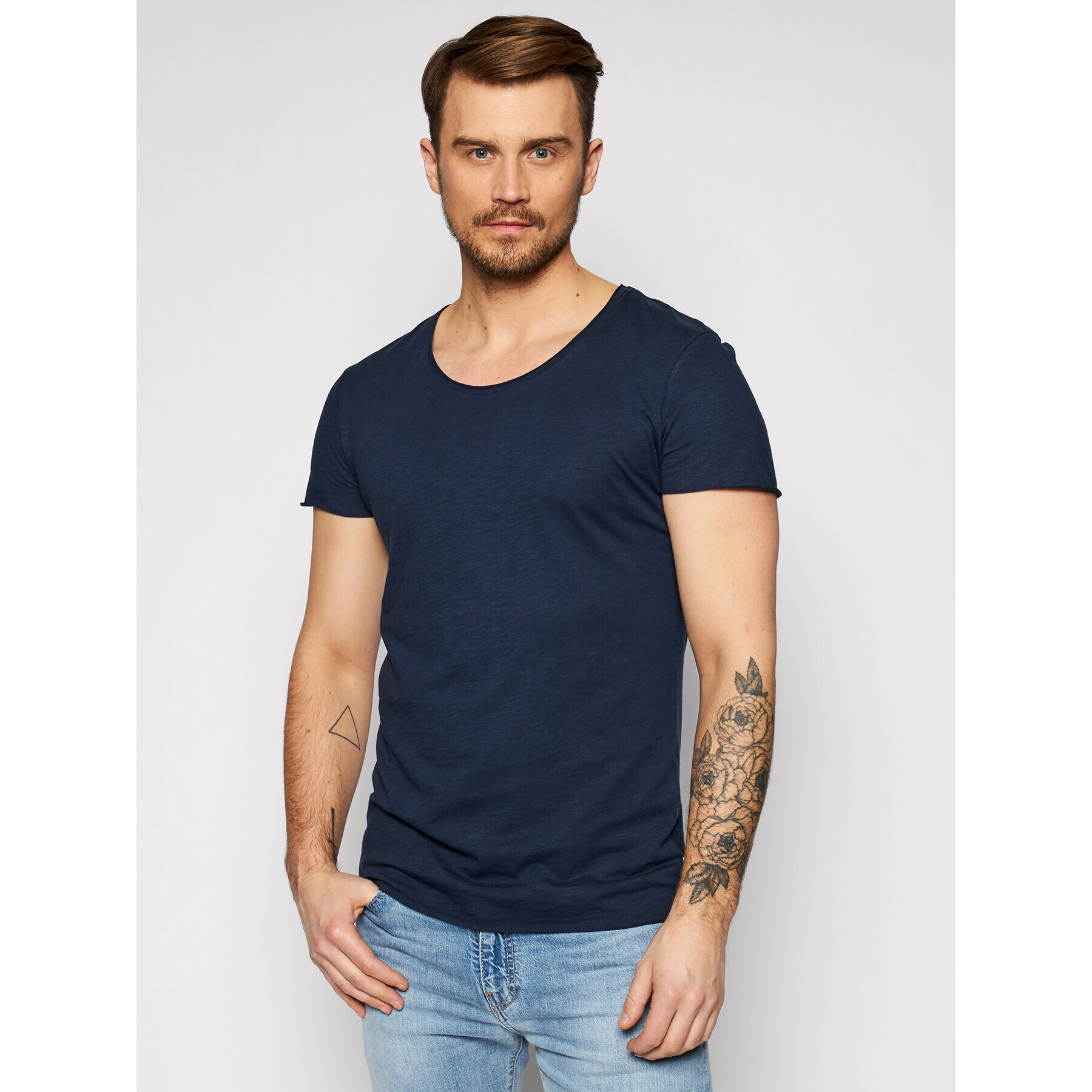 Jack&Jones Póló Bas 12136679 Sötétkék Regular Fit - Pepit.hu