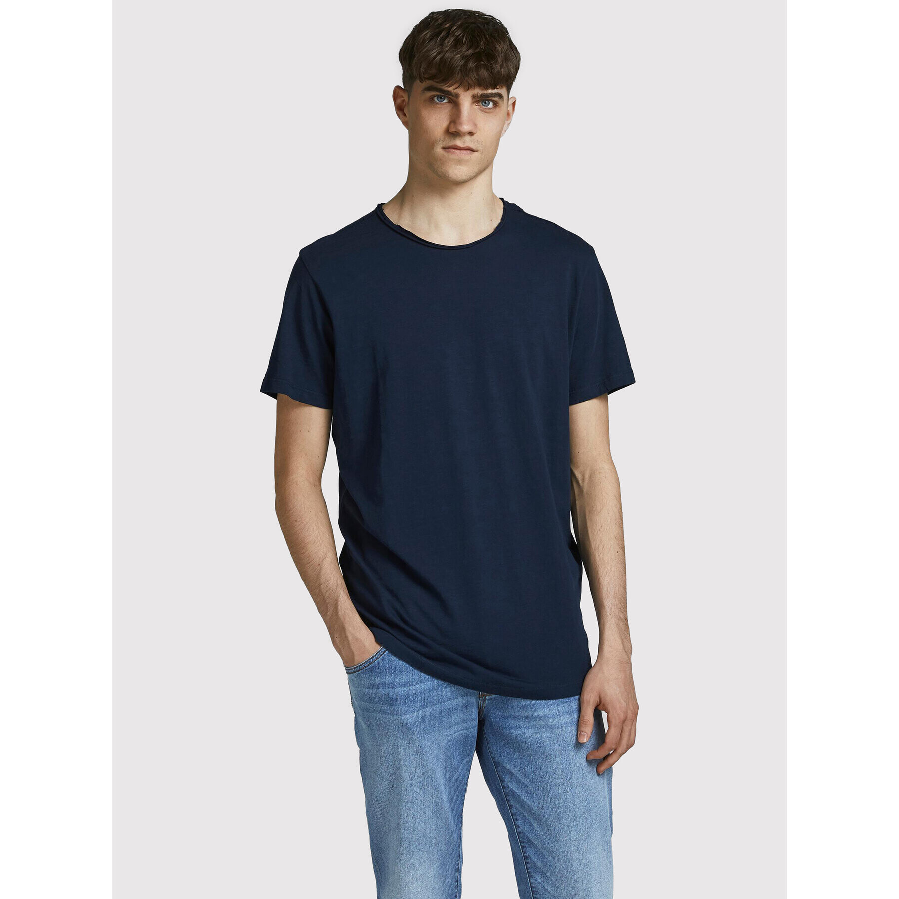 Jack&Jones Póló Basher 12182498 Sötétkék Regular Fit - Pepit.hu