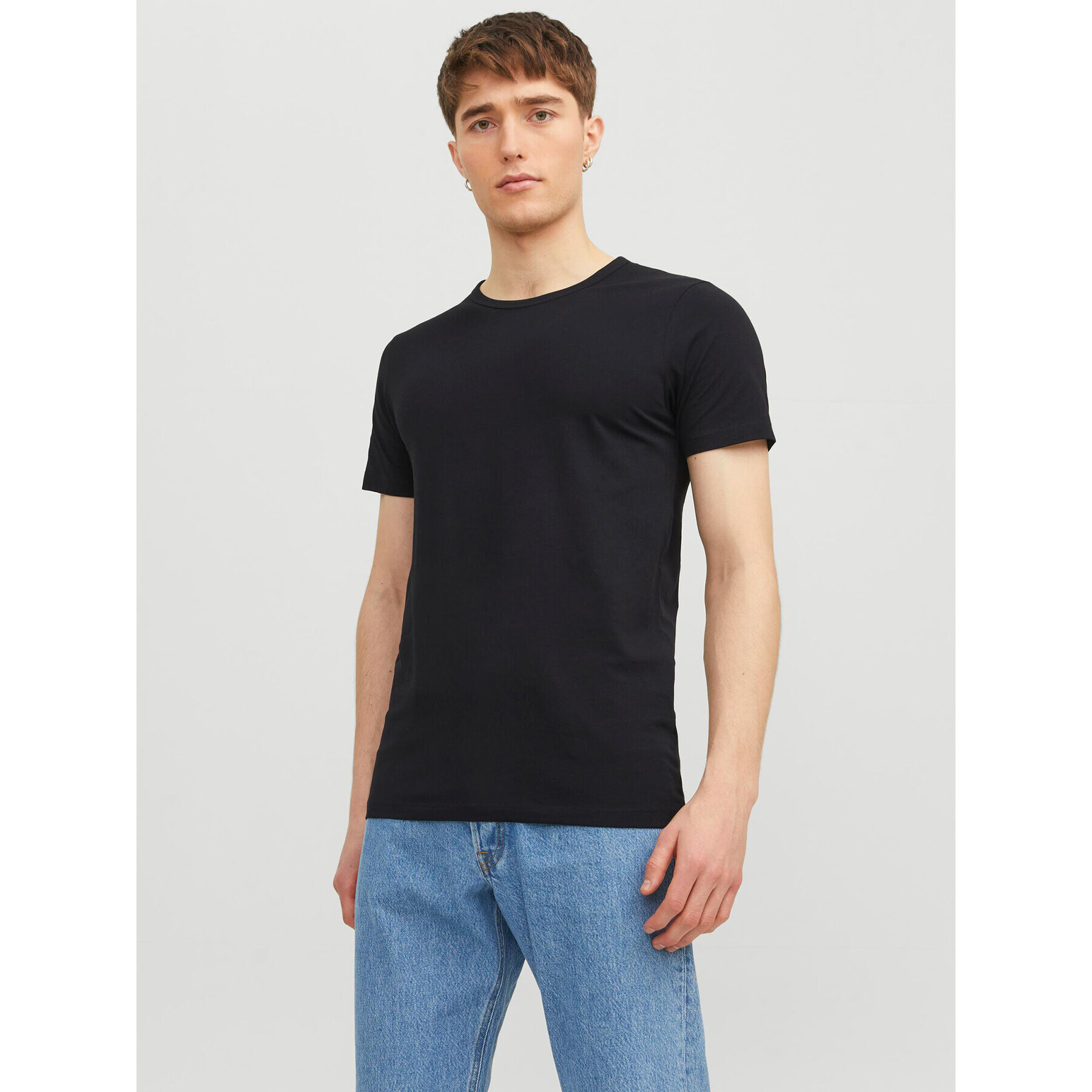 Jack&Jones Póló Basic 12058529 Fekete Stretch Fit - Pepit.hu