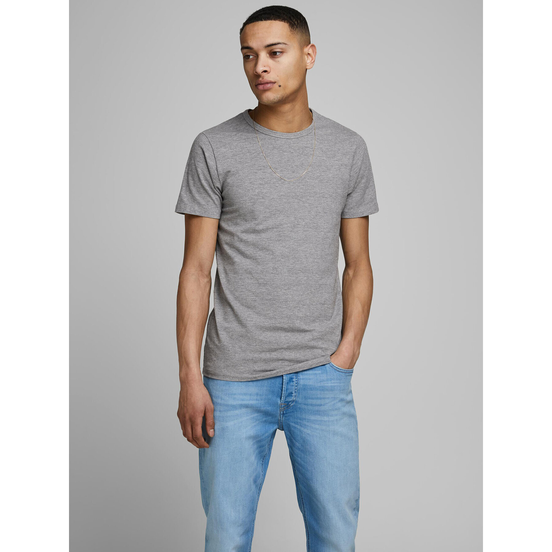 Jack&Jones Póló Basic 12058529 Szürke Stretch Fit - Pepit.hu