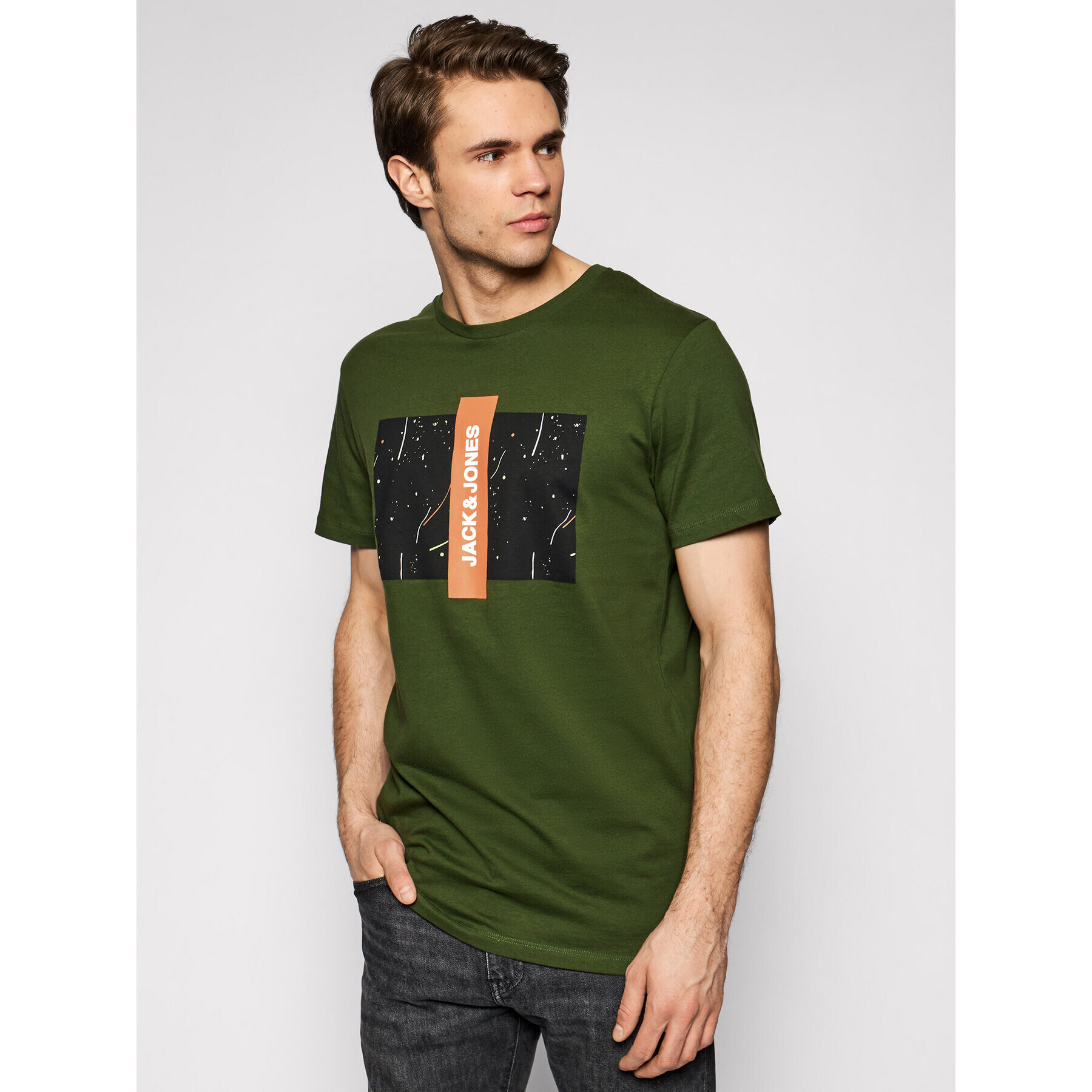 Jack&Jones Póló Basti 12184655 Zöld Regular Fit - Pepit.hu