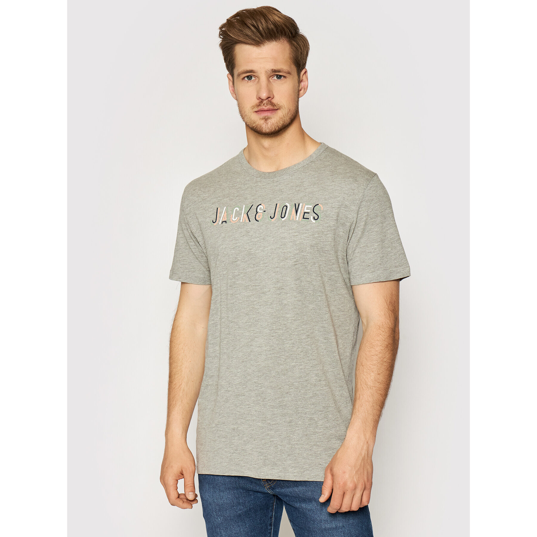 Jack&Jones Póló Beachs 12191168 Szürke Regular Fit - Pepit.hu