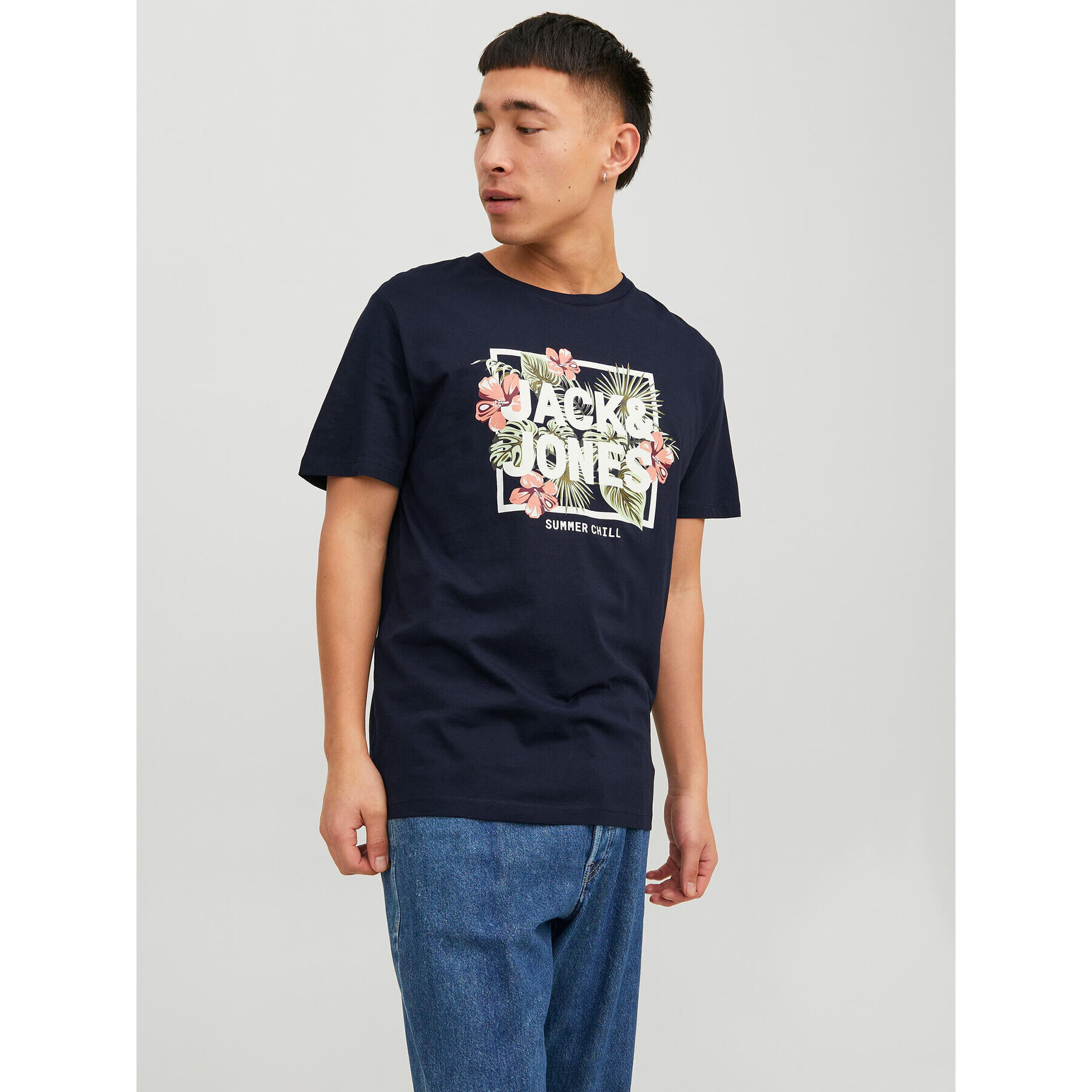 Jack&Jones Póló Becs 12224688 Sötétkék Regular Fit - Pepit.hu