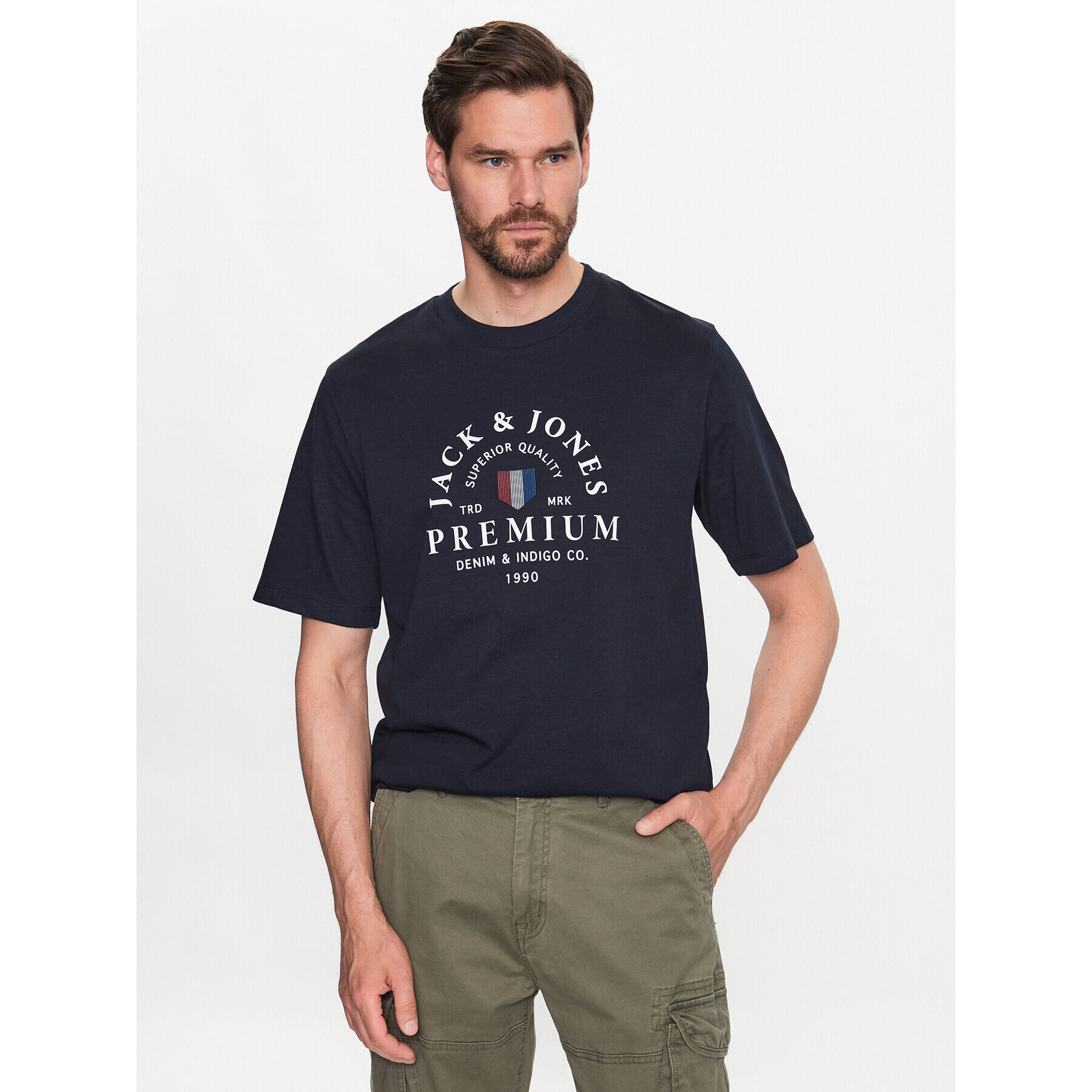 Jack&Jones Póló Bluwill 12236312 Sötétkék Regular Fit - Pepit.hu