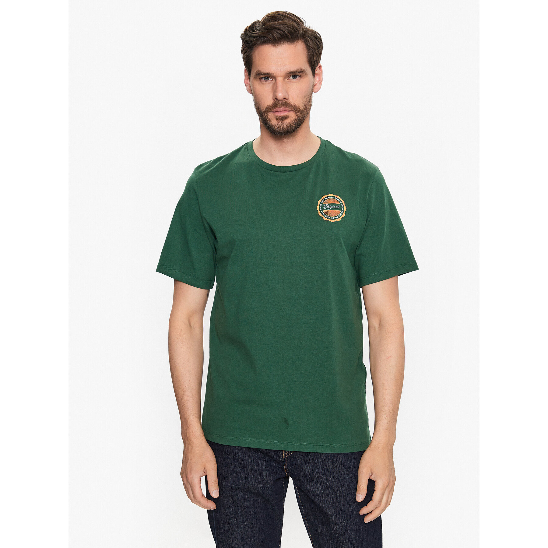 Jack&Jones Póló Booster 12232997 Zöld Standard Fit - Pepit.hu