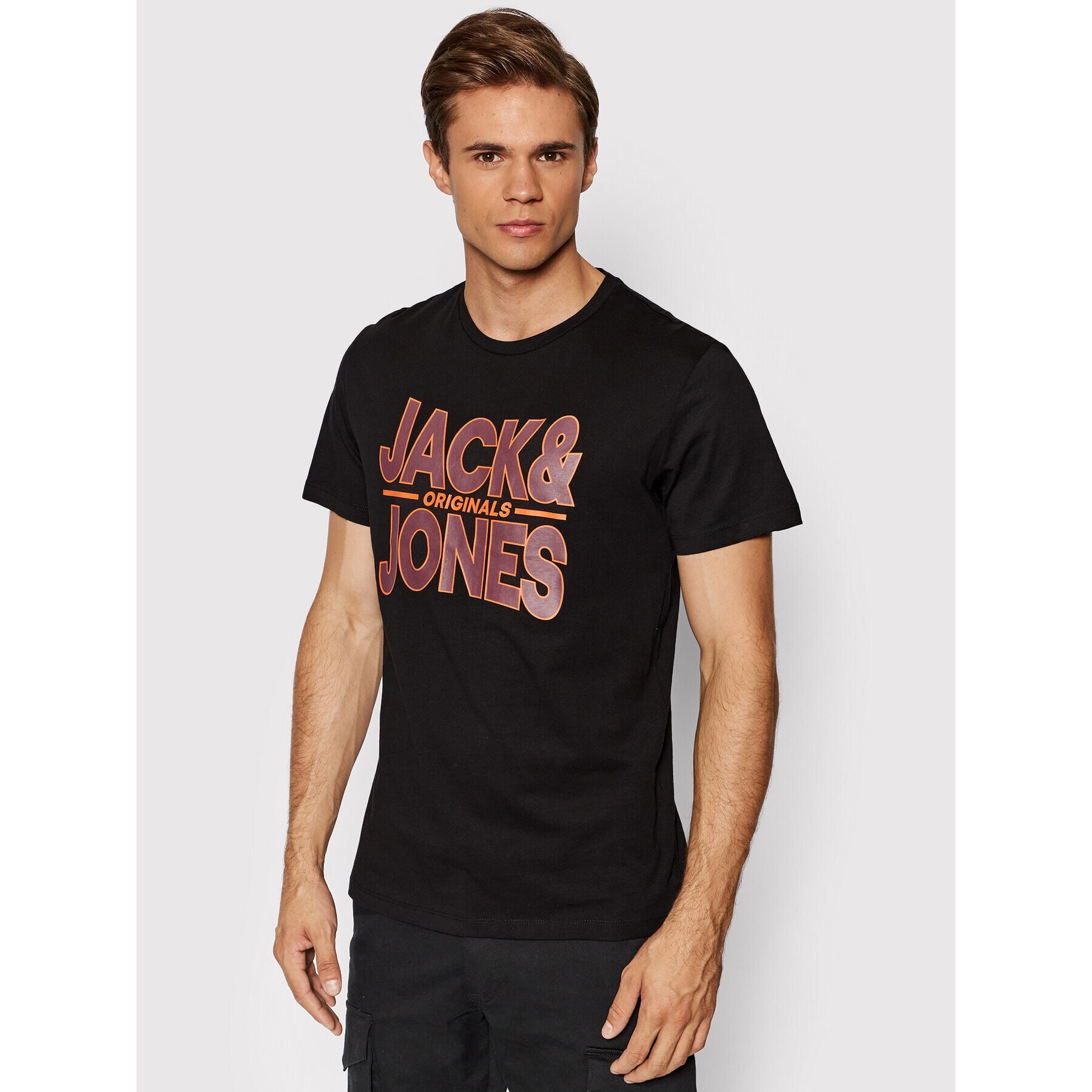 Jack&Jones Póló Booster Tee 12199076 Fekete Regular Fit - Pepit.hu