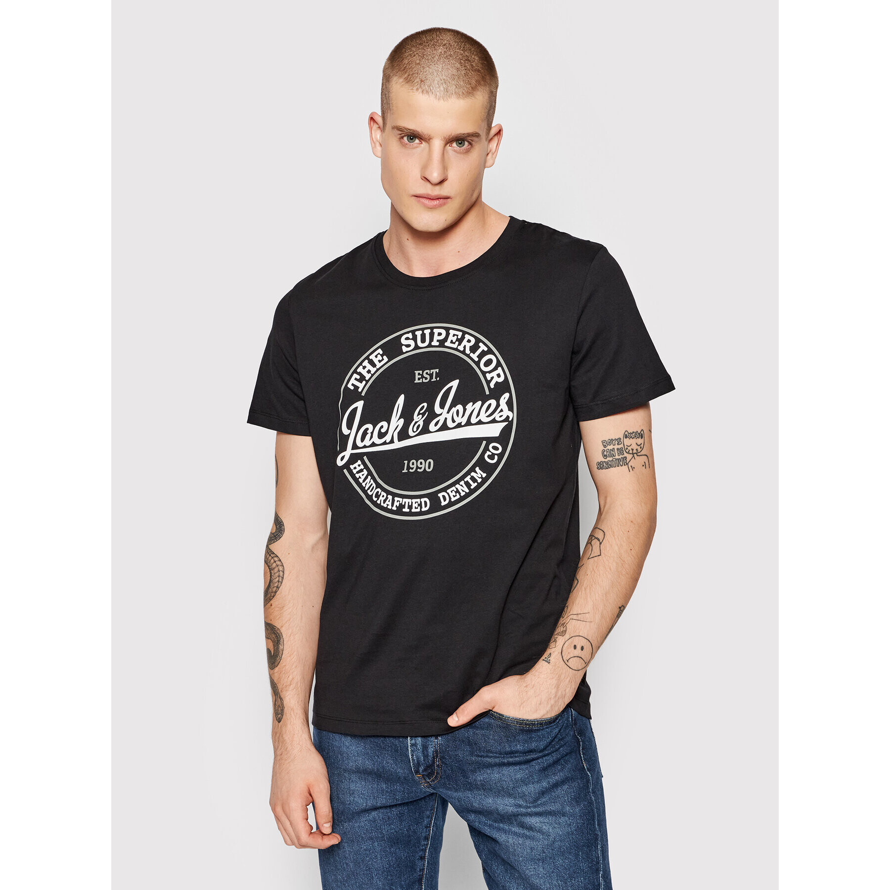 Jack&Jones Póló Brat 12200530 Fekete Regular Fit - Pepit.hu