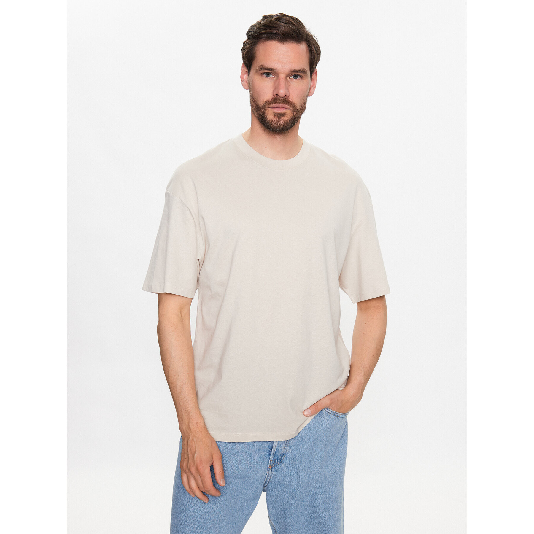 Jack&Jones Póló Brink 12185628 Bézs Loose Fit - Pepit.hu