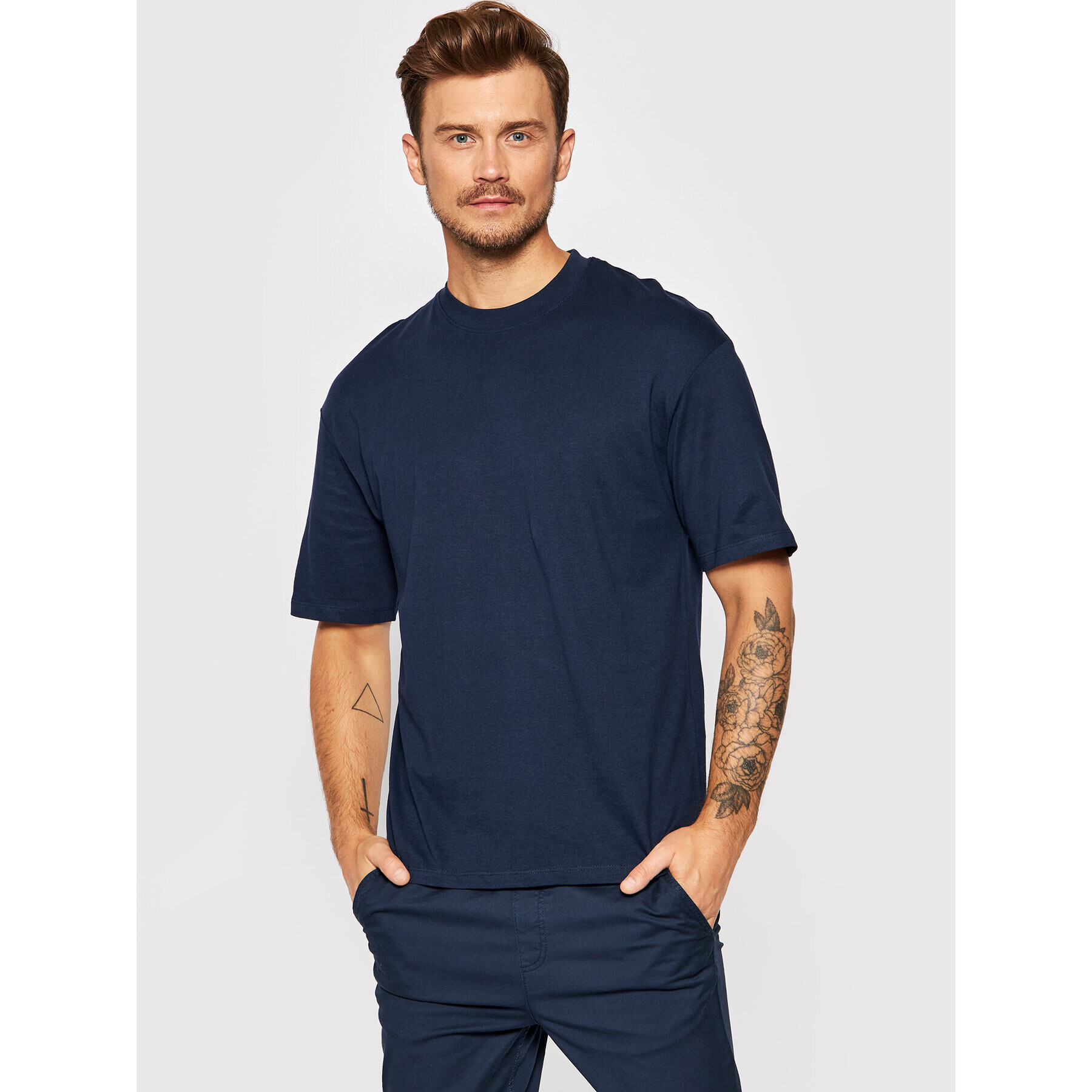 Jack&Jones Póló Brink 12185628 Sötétkék Boxy Fit - Pepit.hu