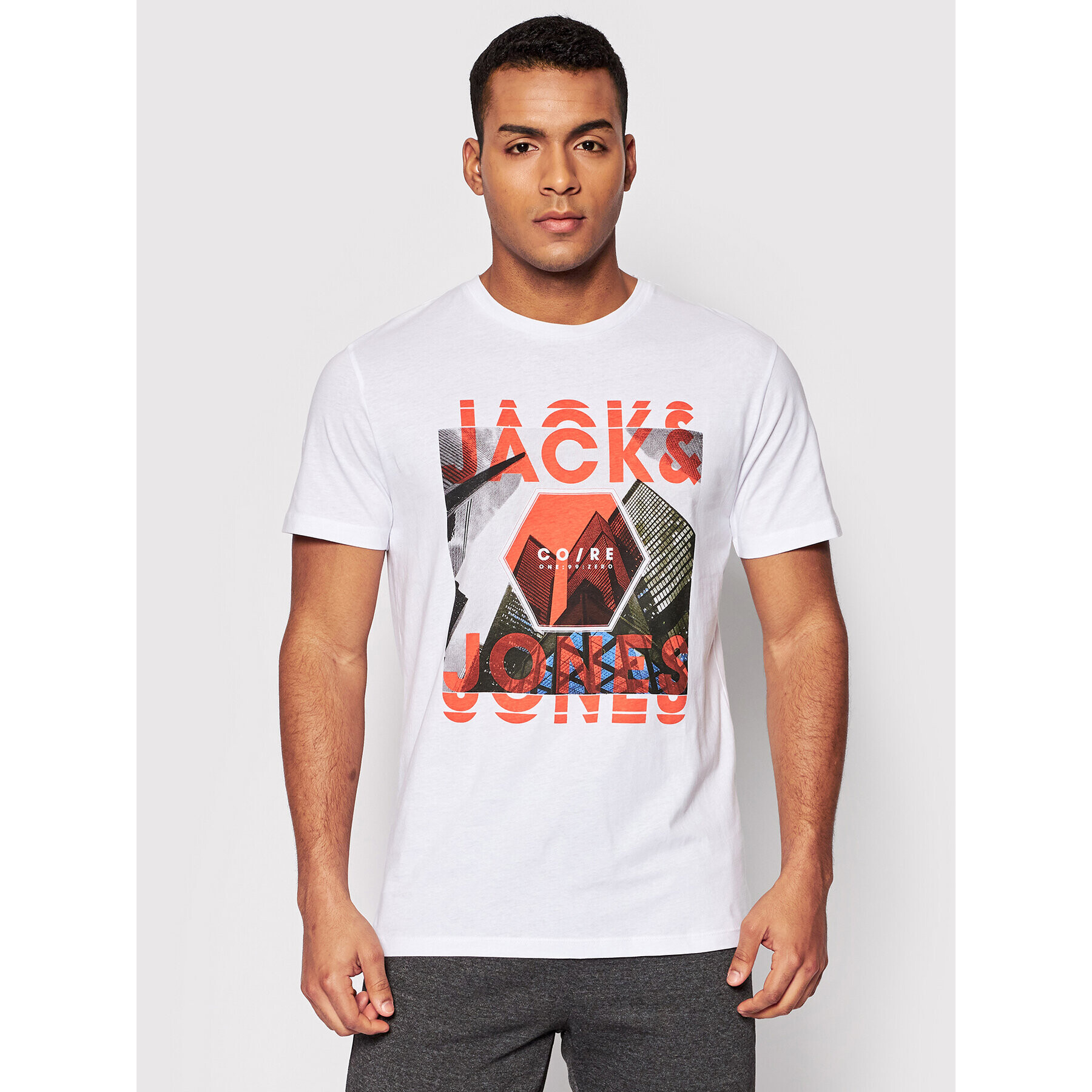 Jack&Jones Póló Caleb 12207495 Fehér Regular Fit - Pepit.hu