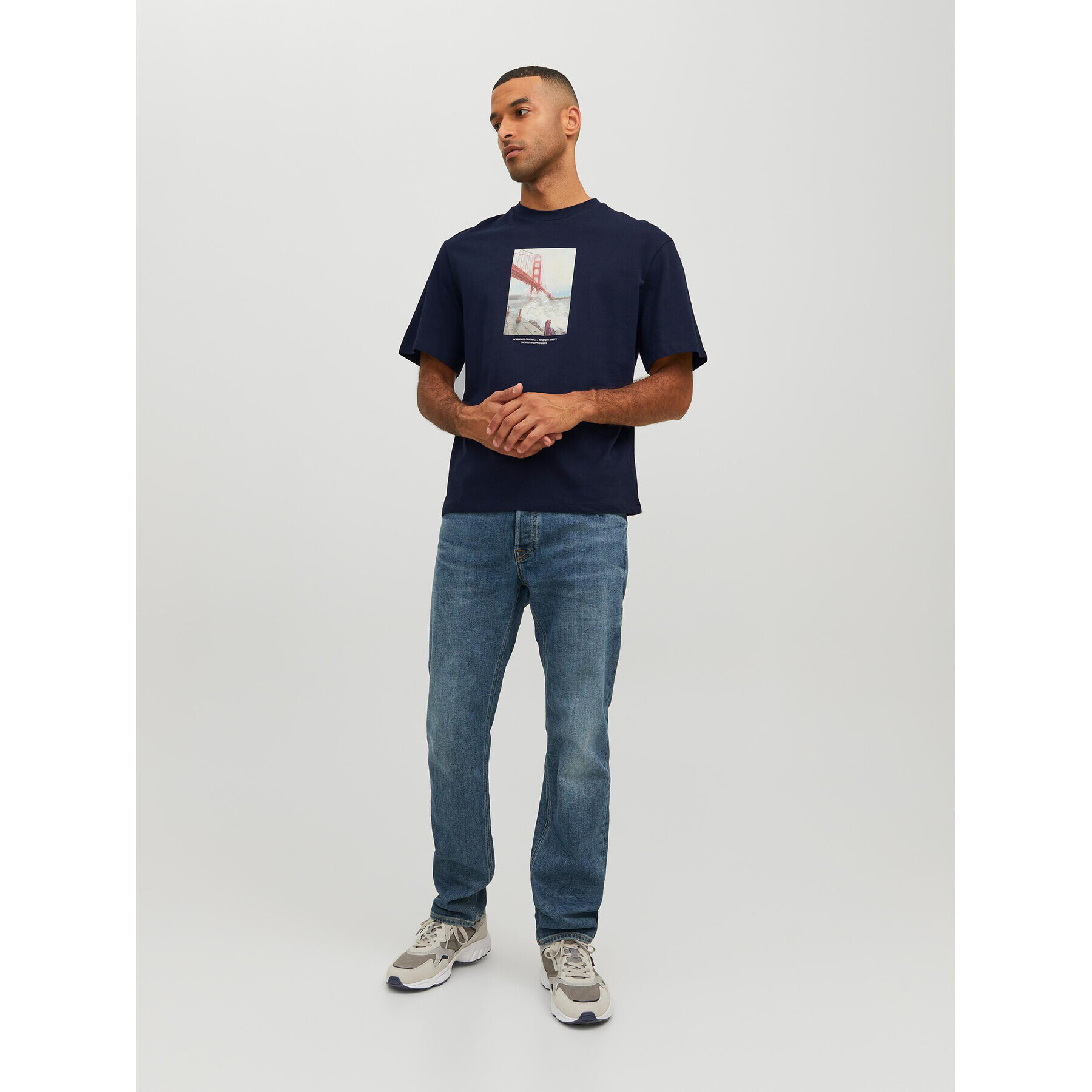 Jack&Jones Póló Copenhagen 12227781 Sötétkék Regular Fit - Pepit.hu