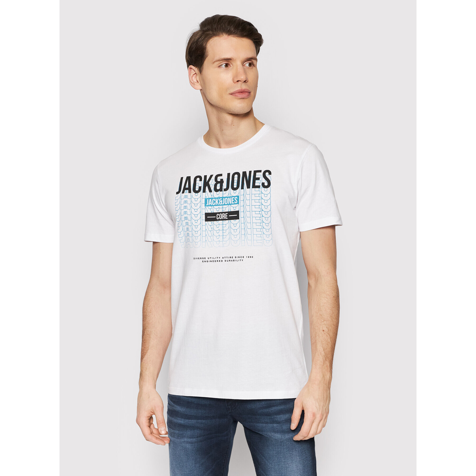 Jack&Jones Póló Cyber 12200225 Fehér Regular Fit - Pepit.hu