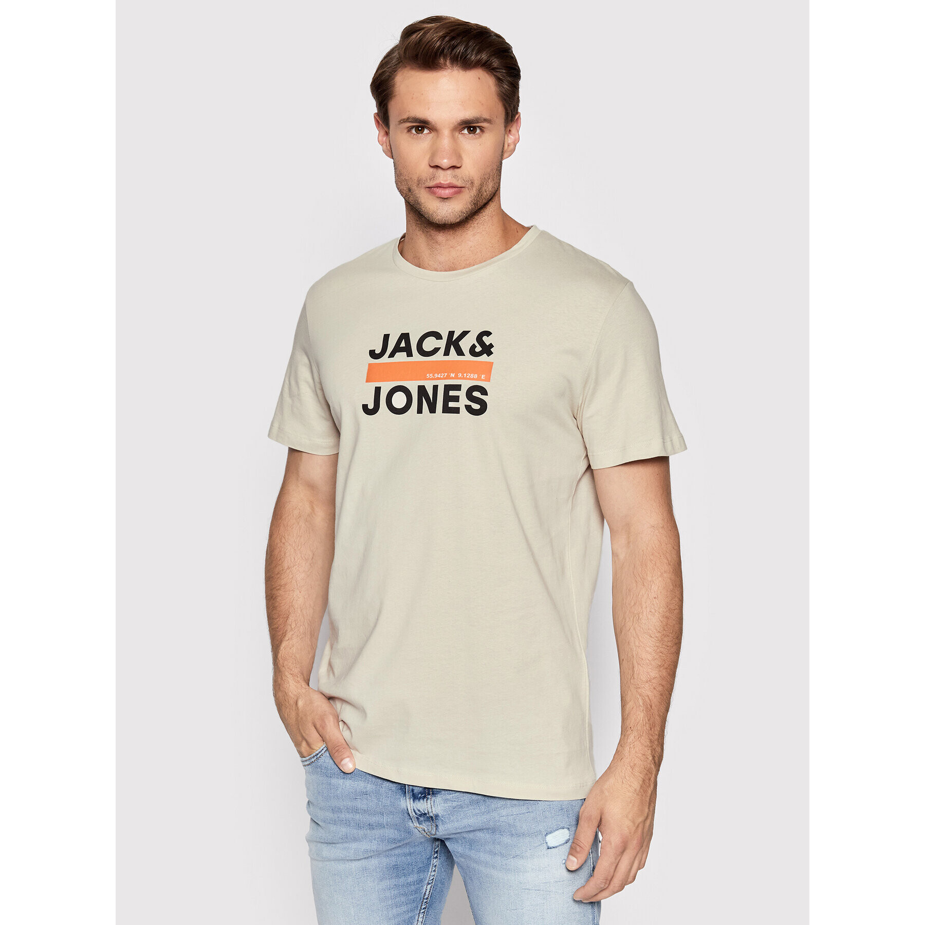 Jack&Jones Póló Dan 12213767 Bézs Regular Fit - Pepit.hu