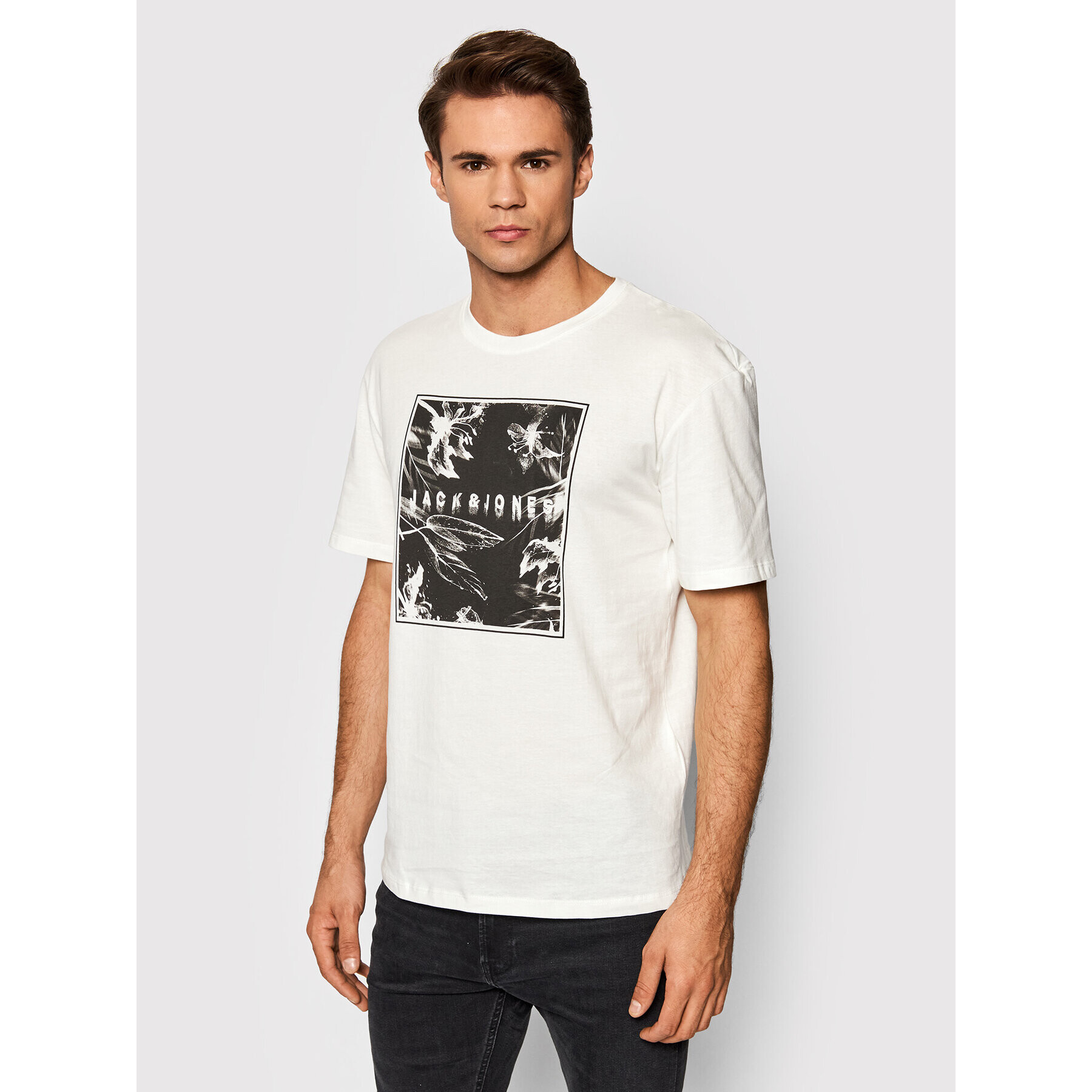 Jack&Jones Póló Distorbia 12198054 Fehér Relaxed Fit - Pepit.hu