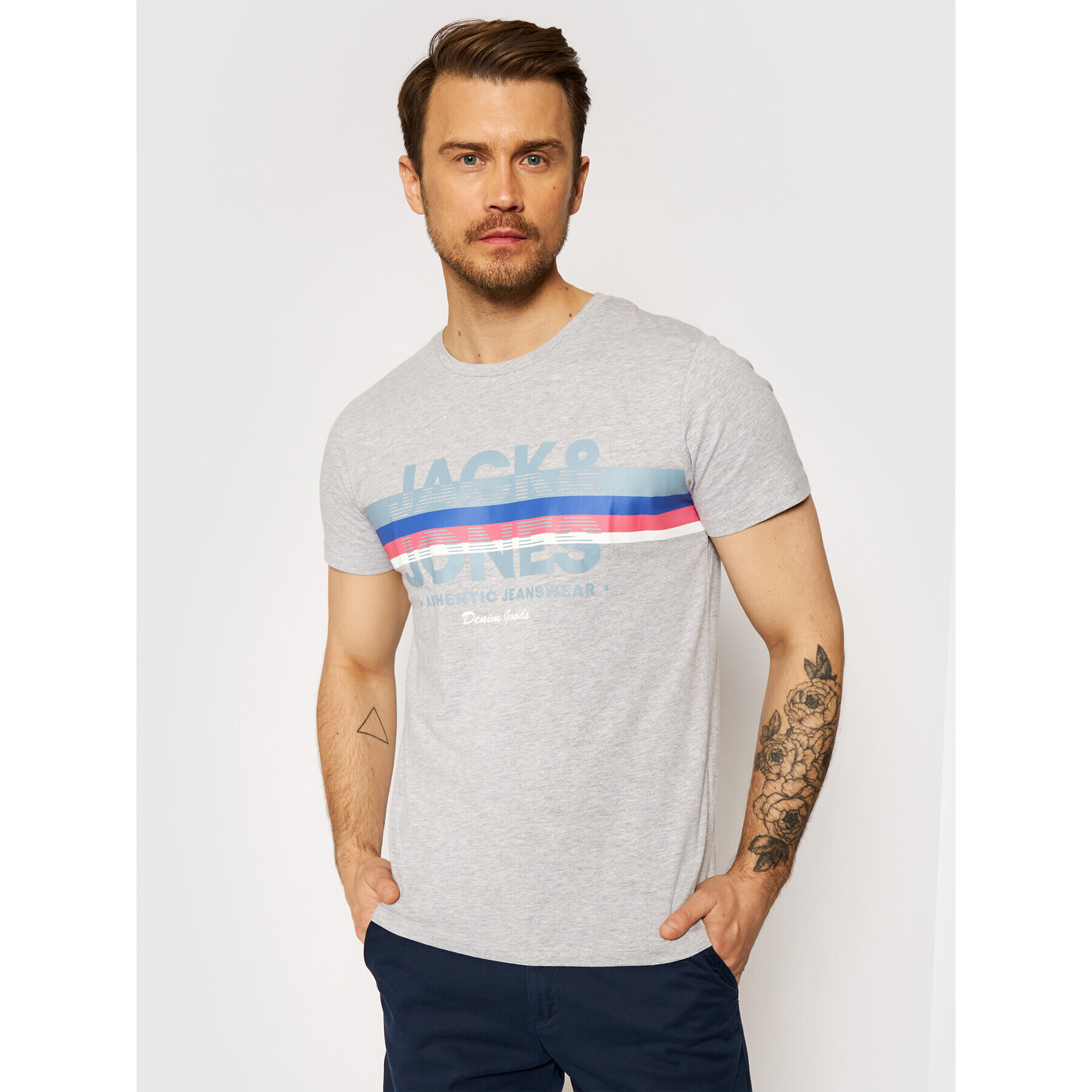 Jack&Jones Póló Dry 12184738 Szürke Regular Fit - Pepit.hu