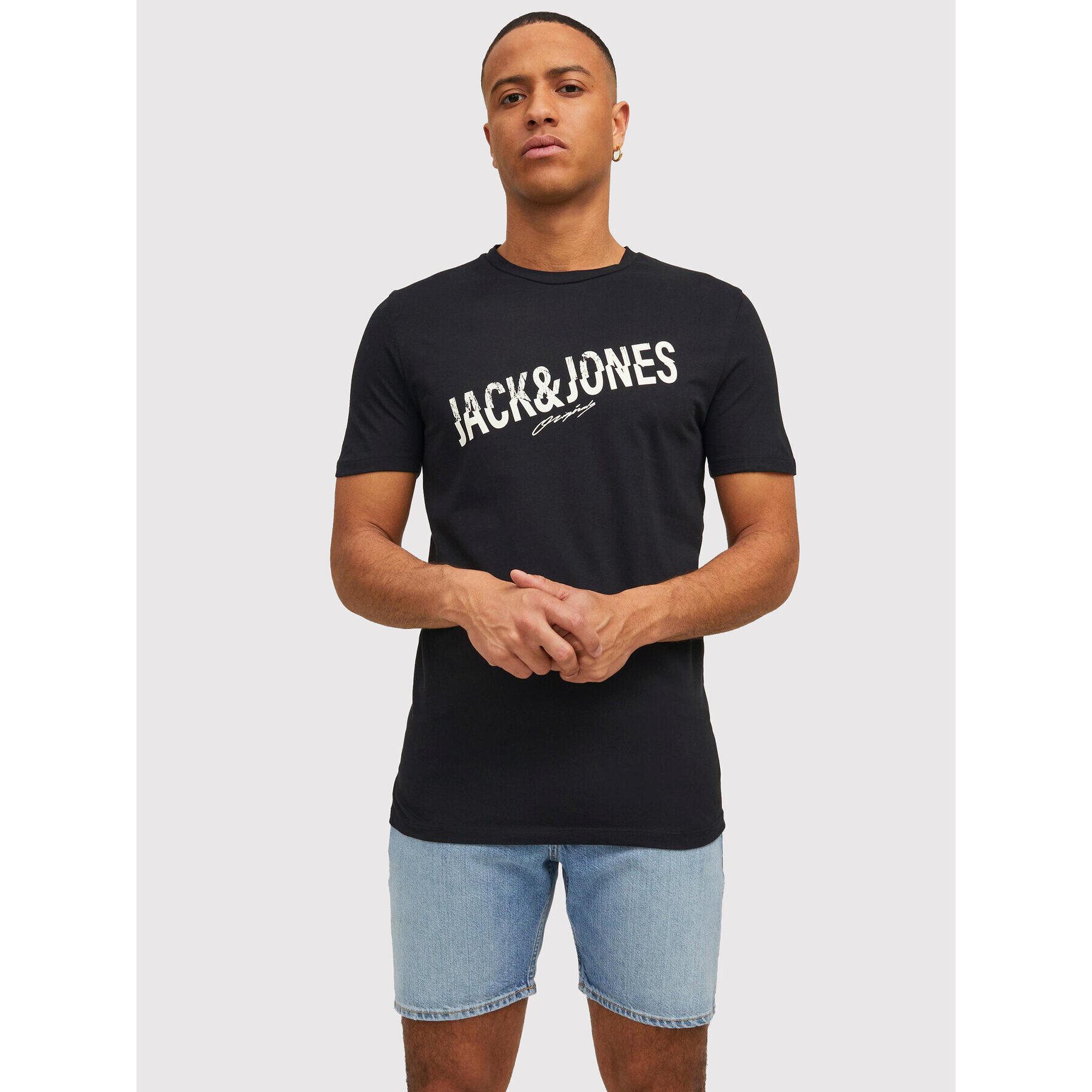 Jack&Jones Póló Easy 12213333 Fekete Regular Fit - Pepit.hu