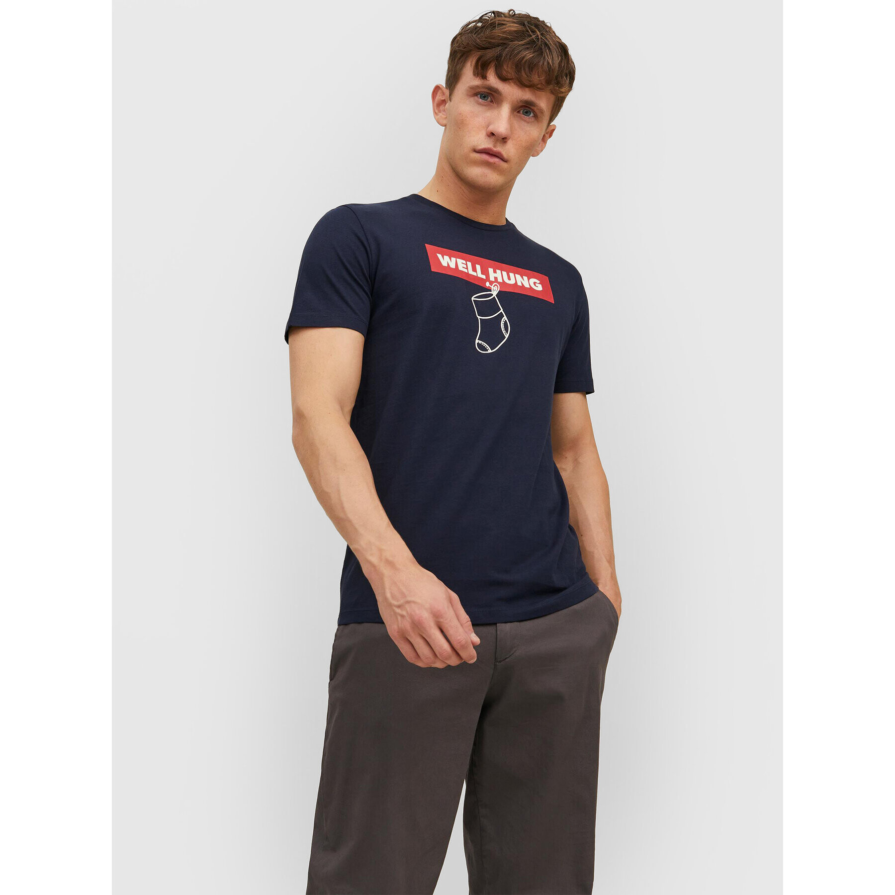 Jack&Jones Póló Elfen 12221421 Sötétkék Regular Fit - Pepit.hu