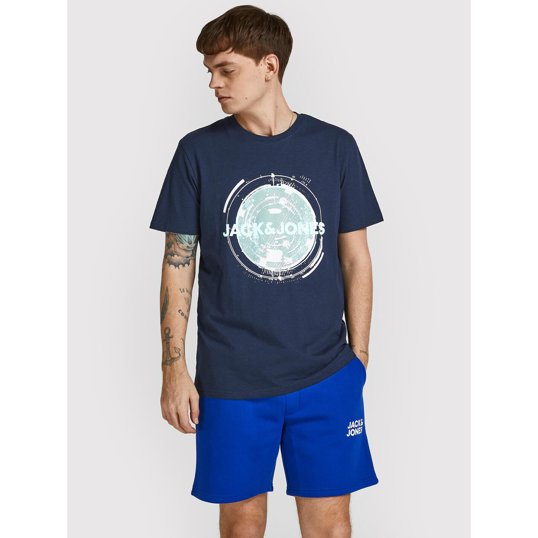 Jack&Jones Póló Filt 12205221 Sötétkék Regular Fit - Pepit.hu