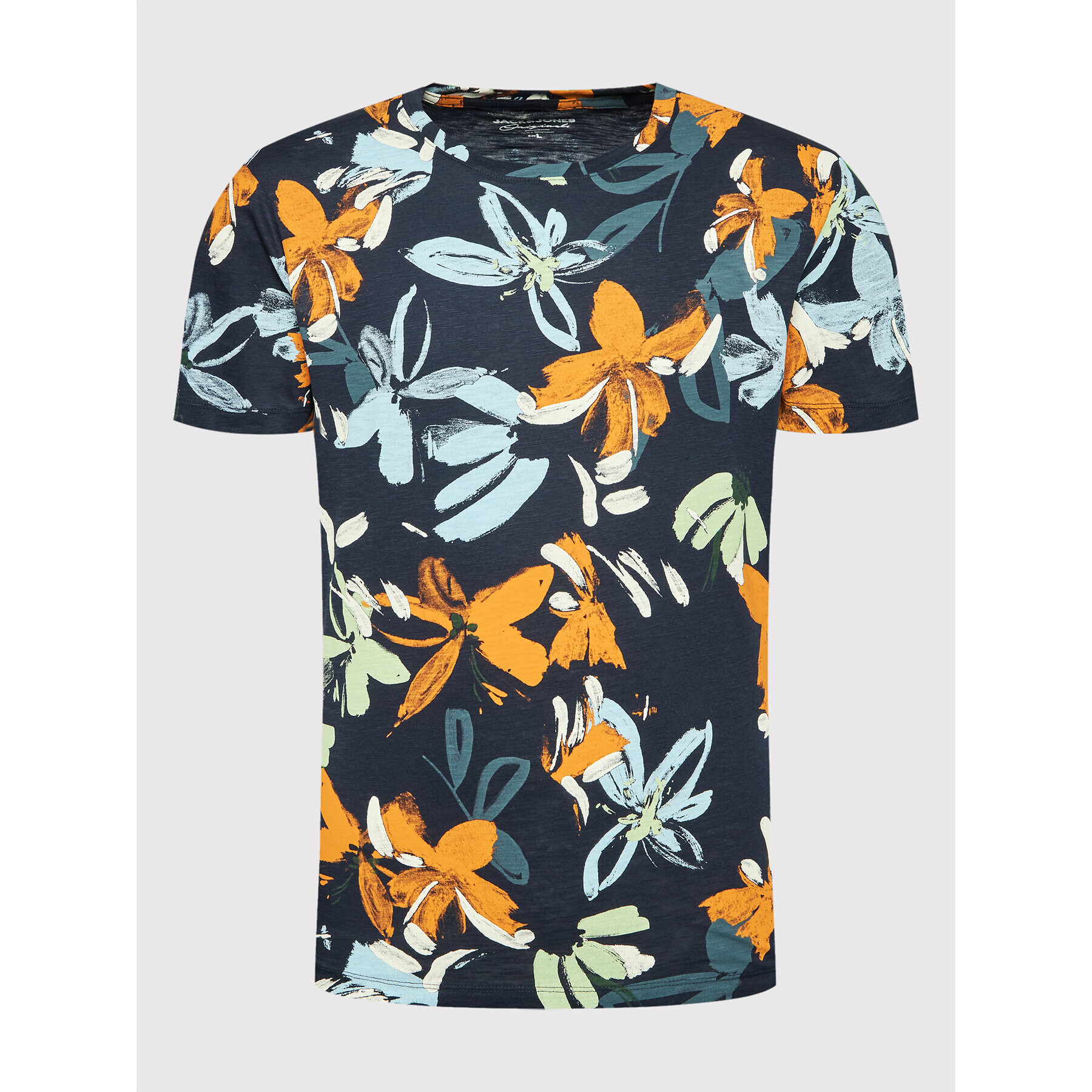 Jack&Jones Póló Flower Power 12205818 Sötétkék Regular Fit - Pepit.hu