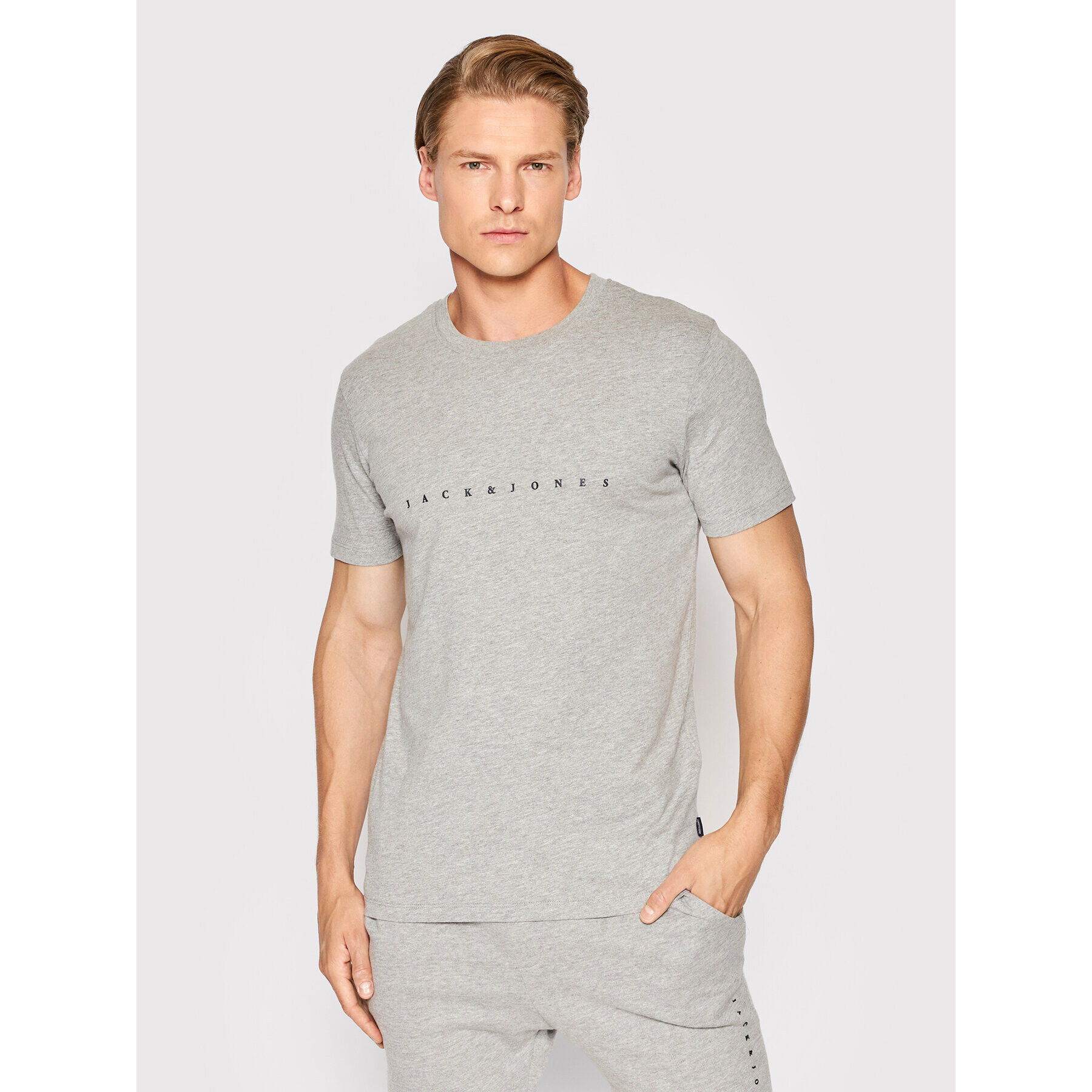 Jack&Jones Póló Font 12202040 Szürke Regular Fit - Pepit.hu